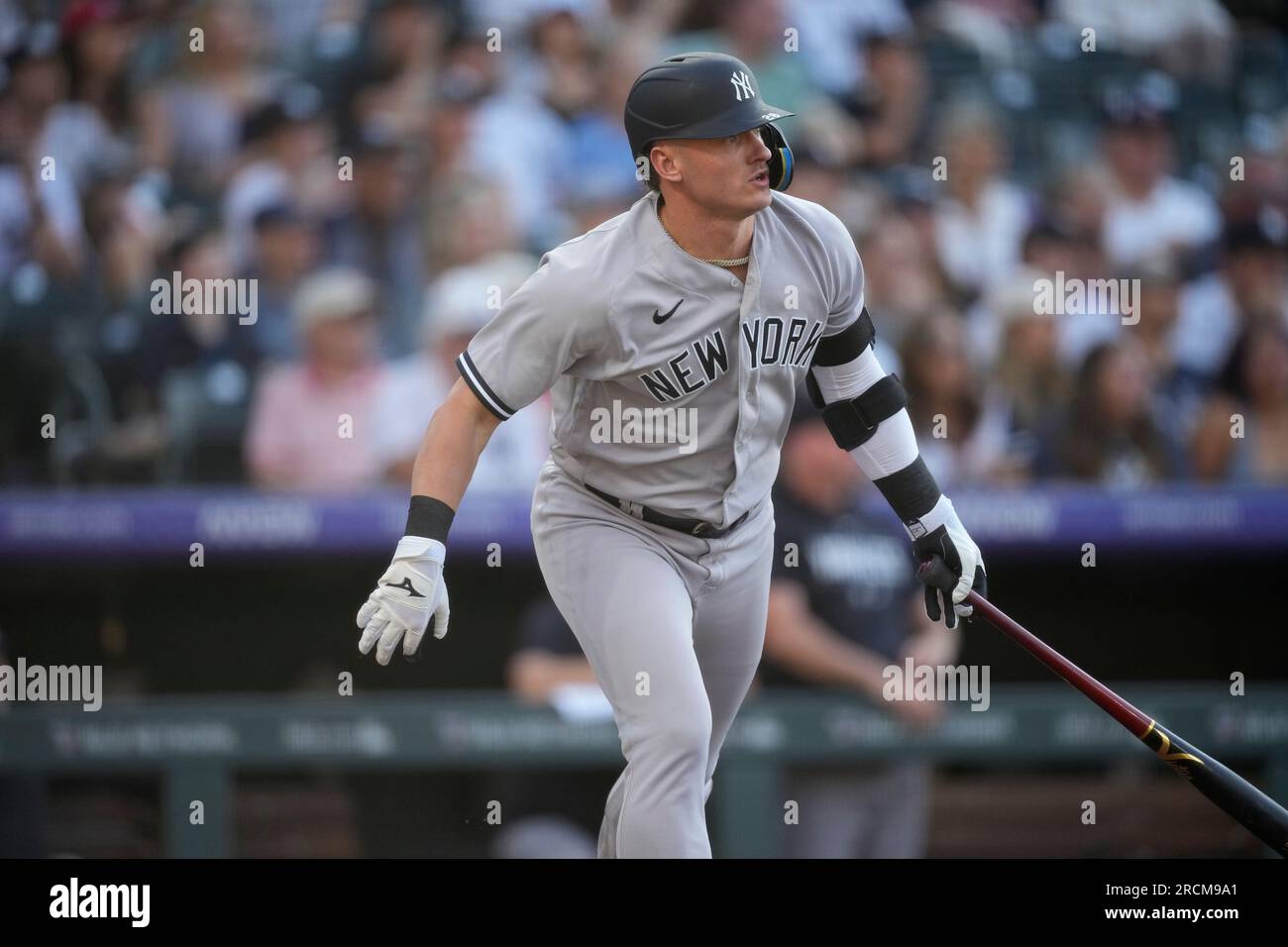 New York Yankees third baseman Josh Donaldson (28) in the fourth inning of  a baseball game Saturday, July 15, 2023, in Denver.(AP Photo/David  Zalubowski Stock Photo - Alamy