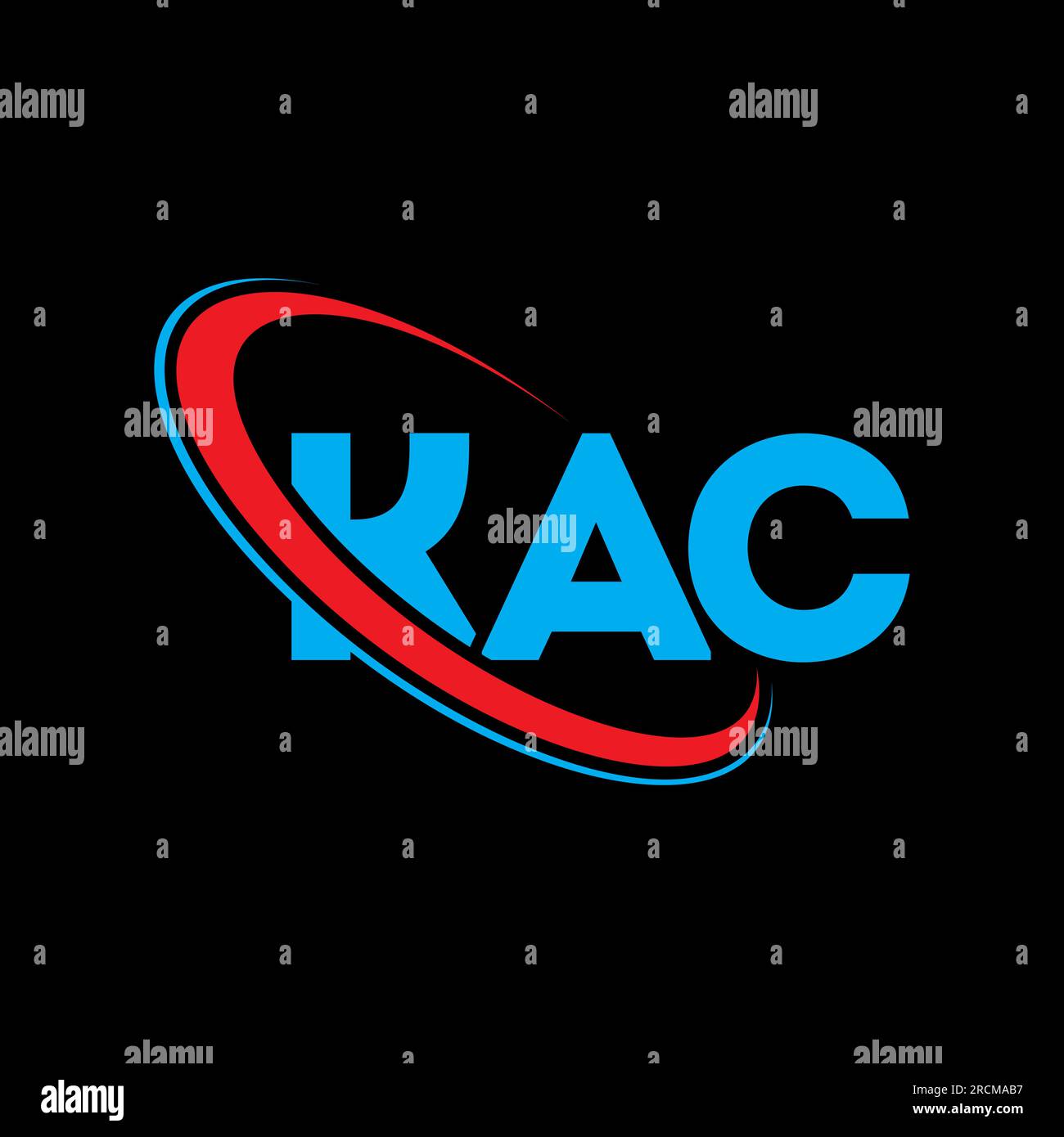 KAC logo. KAC letter. KAC letter logo design. Initials KAC logo linked with circle and uppercase monogram logo. KAC typography for technology, busines Stock Vector
