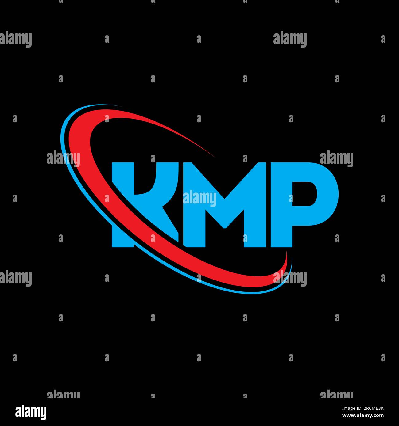 KMP logo. KMP letter. KMP letter logo design. Initials KMP logo linked with circle and uppercase monogram logo. KMP typography for technology, busines Stock Vector