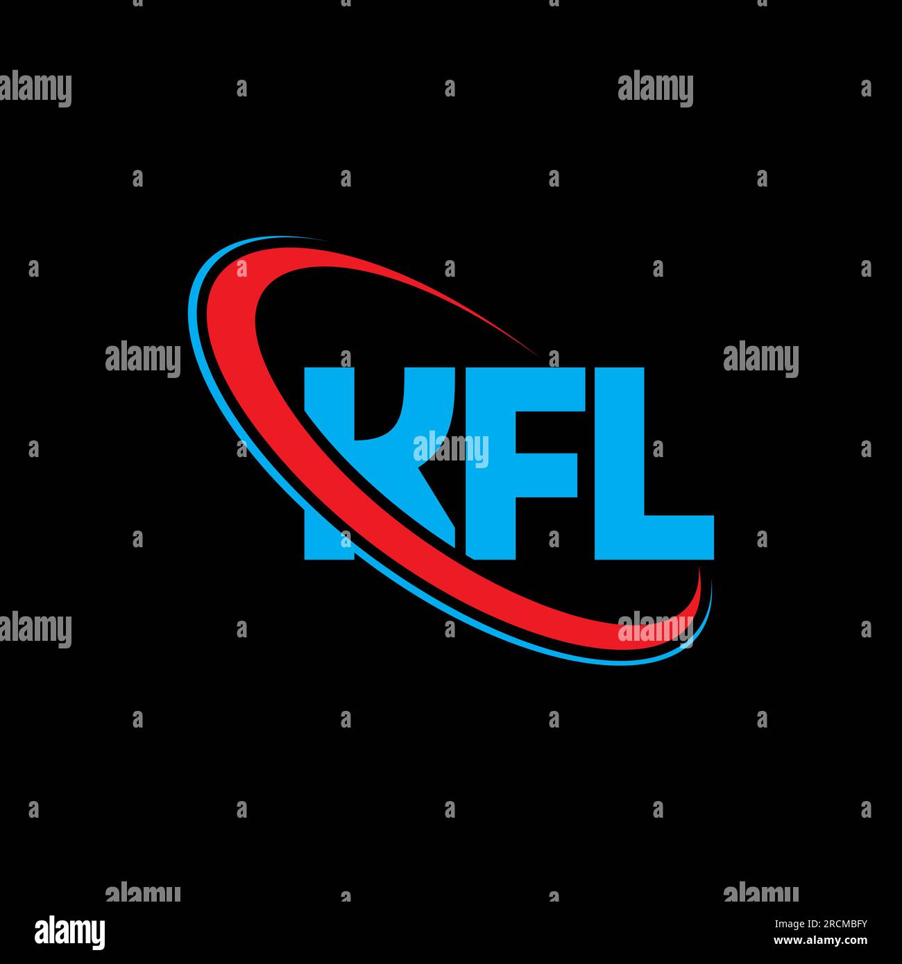 KFL logo. KFL letter. KFL letter logo design. Initials KFL logo linked with circle and uppercase monogram logo. KFL typography for technology, busines Stock Vector