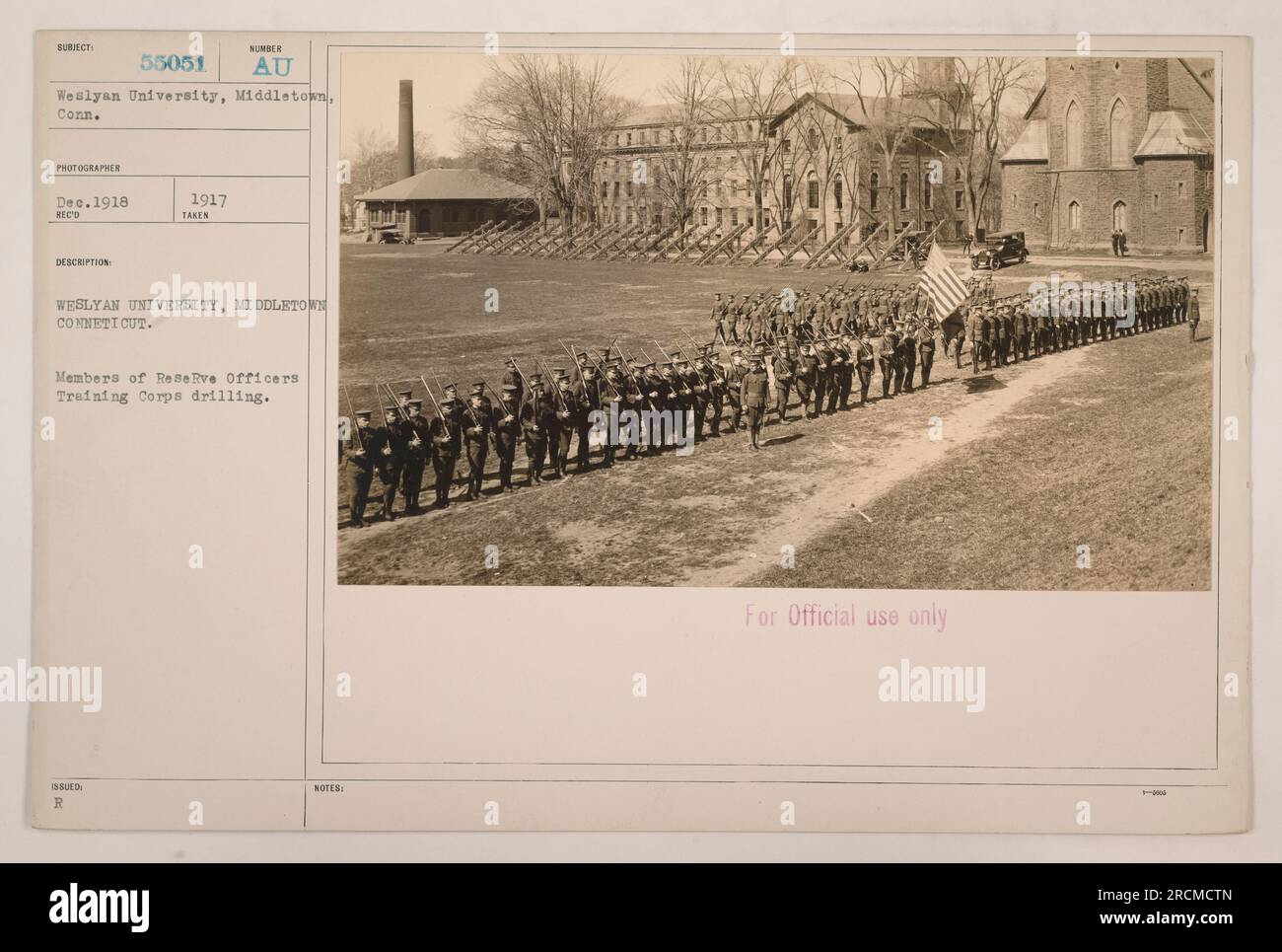 Members of the Reserve Officers Training Corps (ROTC) at Weslyan ...