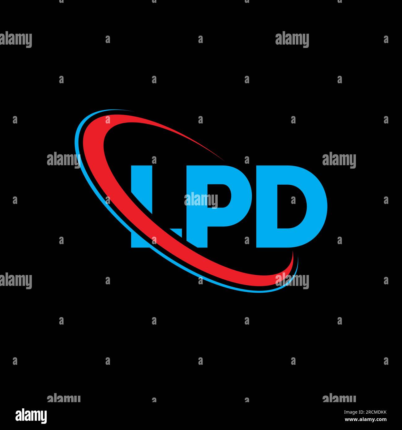 LPD logo. LPD letter. LPD letter logo design. Initials LPD logo linked with circle and uppercase monogram logo. LPD typography for technology, busines Stock Vector