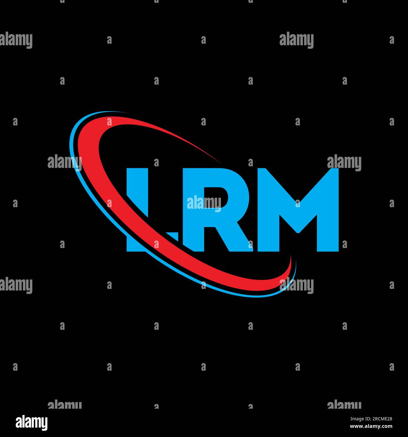 LRM logo. LRM letter. LRM letter logo design. Initials LRM logo linked with circle and uppercase monogram logo. LRM typography for technology, busines Stock Vector