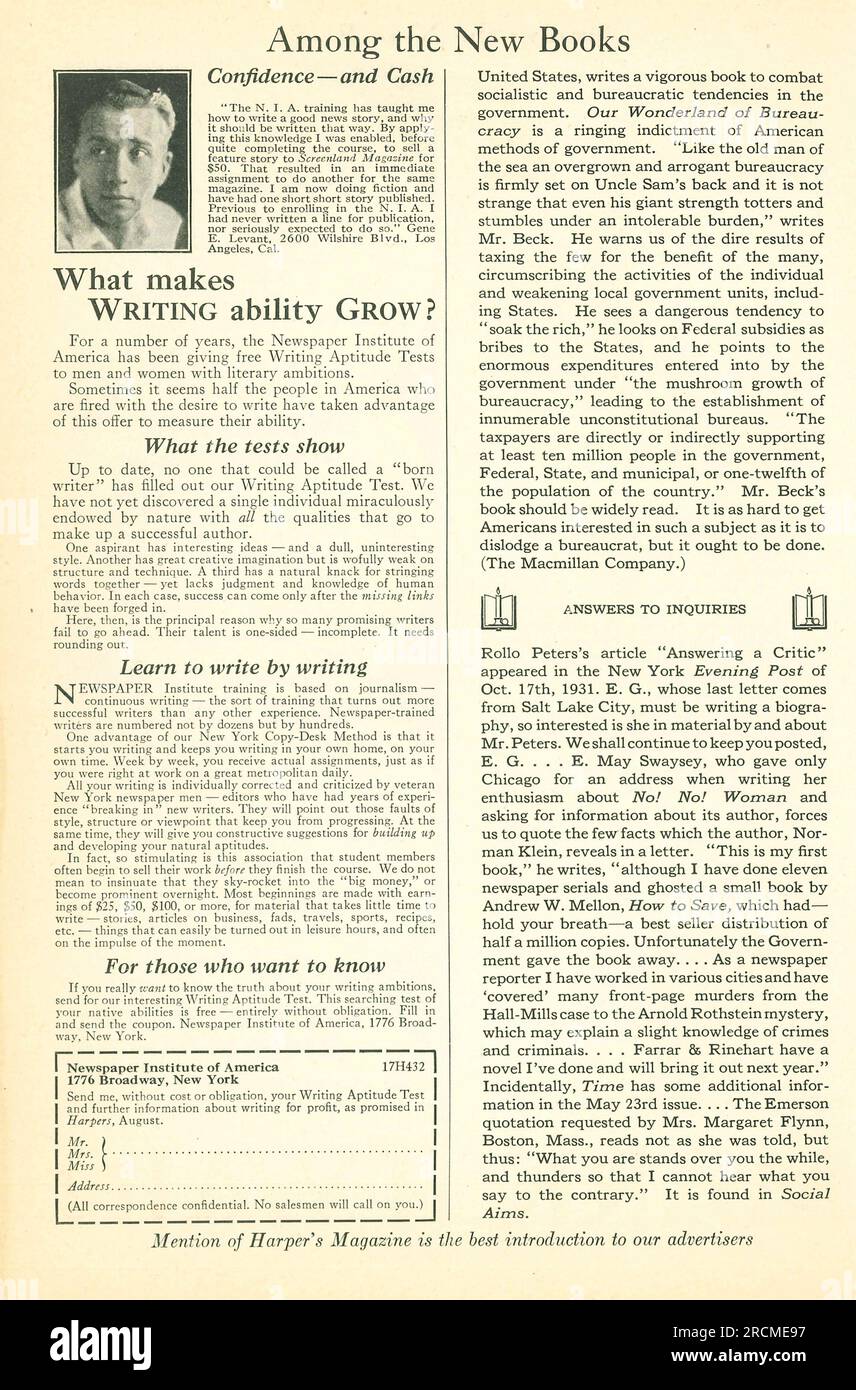 1930s vintage american magazine advertisement hi-res stock photography ...