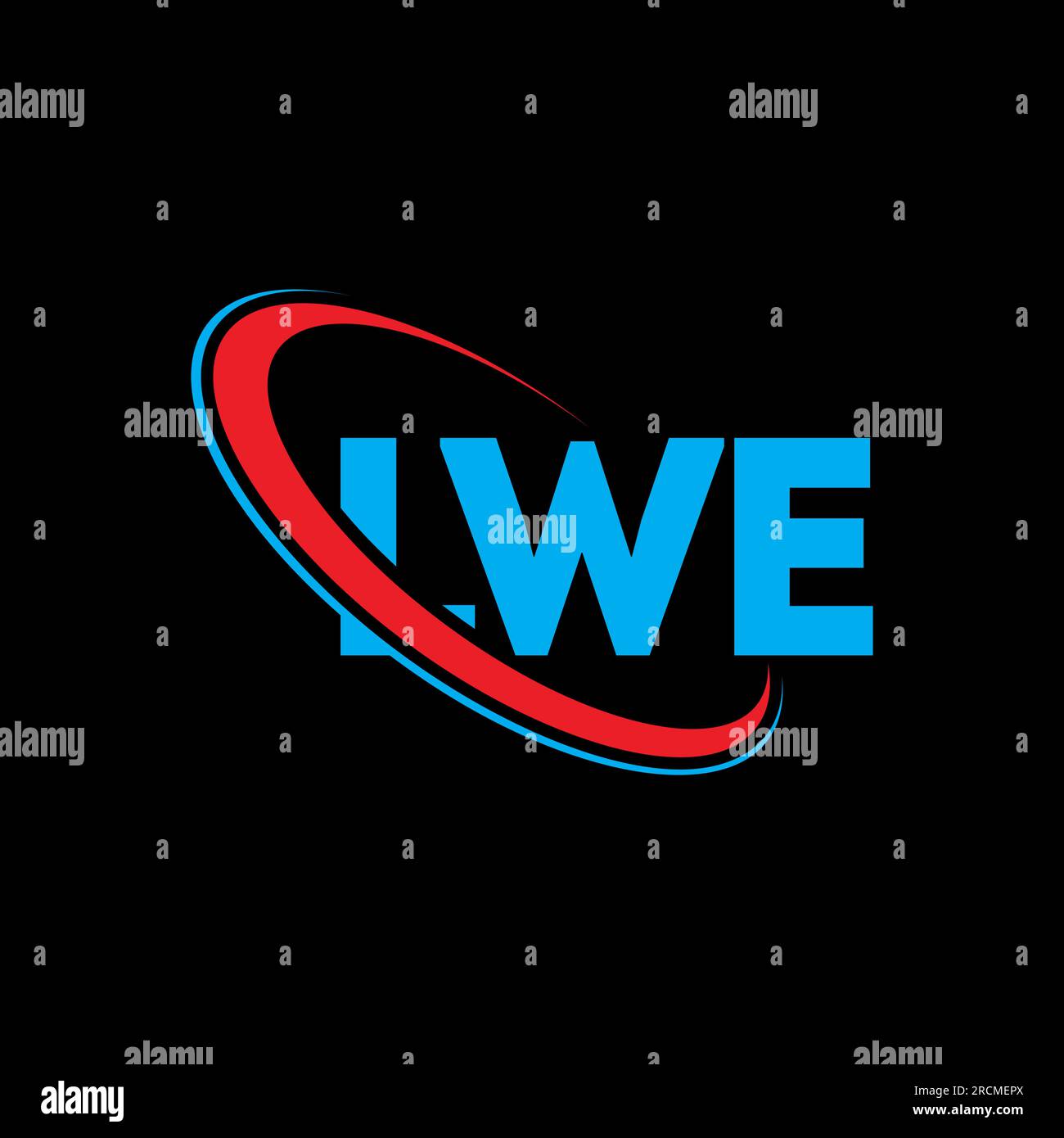 LWE logo. LWE letter. LWE letter logo design. Initials LWE logo linked with circle and uppercase monogram logo. LWE typography for technology, busines Stock Vector