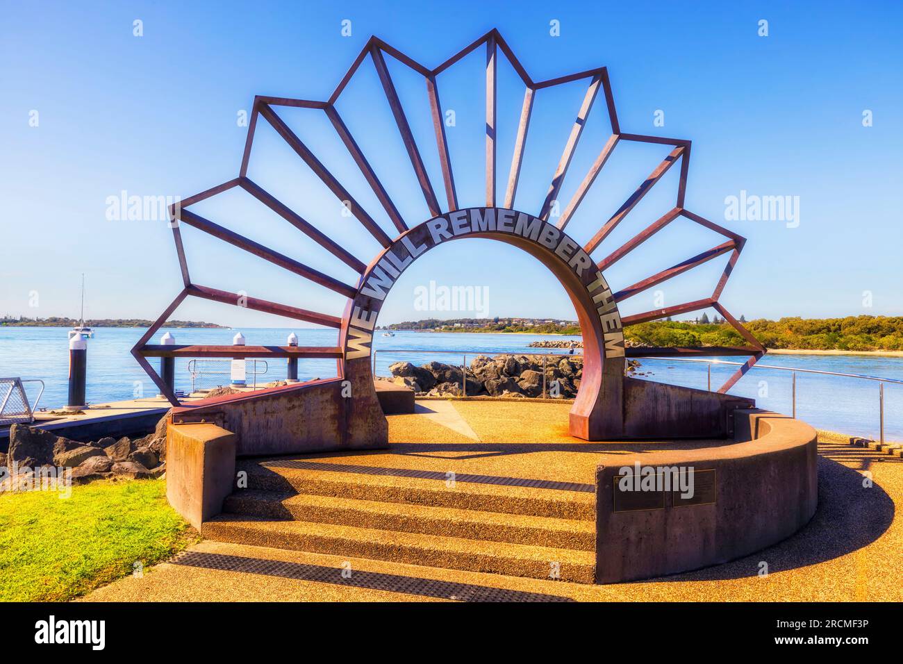 ANZAC day war memorian at Swansea town on shores of Swansea channel