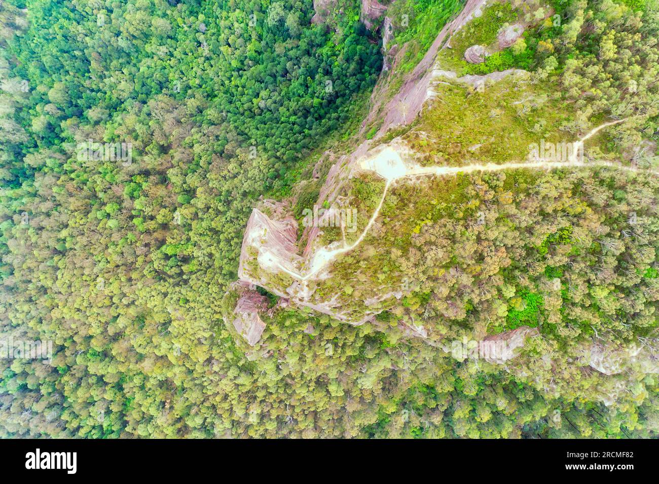 Above Pulpit rock scenic rock formation in Blue Mountains of Australia