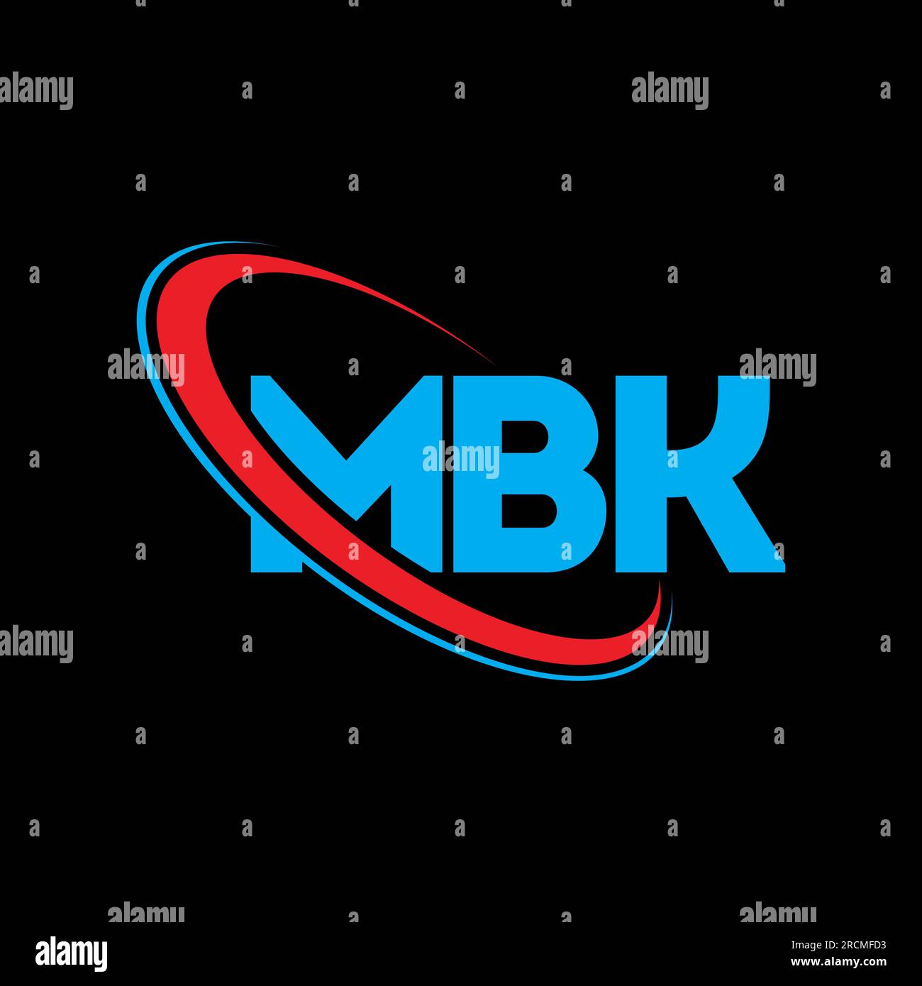 MBK logo. MBK letter. MBK letter logo design. Initials MBK logo linked with circle and uppercase monogram logo. MBK typography for technology, busines Stock Vector