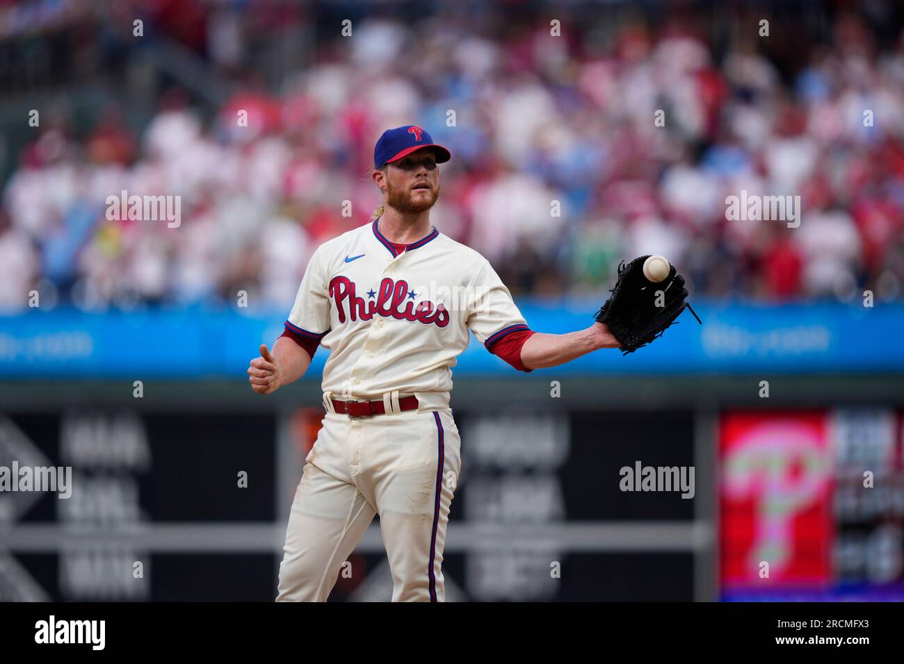 Philadelphia Phillies' Craig Kimbrel plays during the first baseball game  in a doubleheader, Saturday, July 15, 2023, in Philadelphia. (AP Photo/Matt  Slocum Stock Photo - Alamy