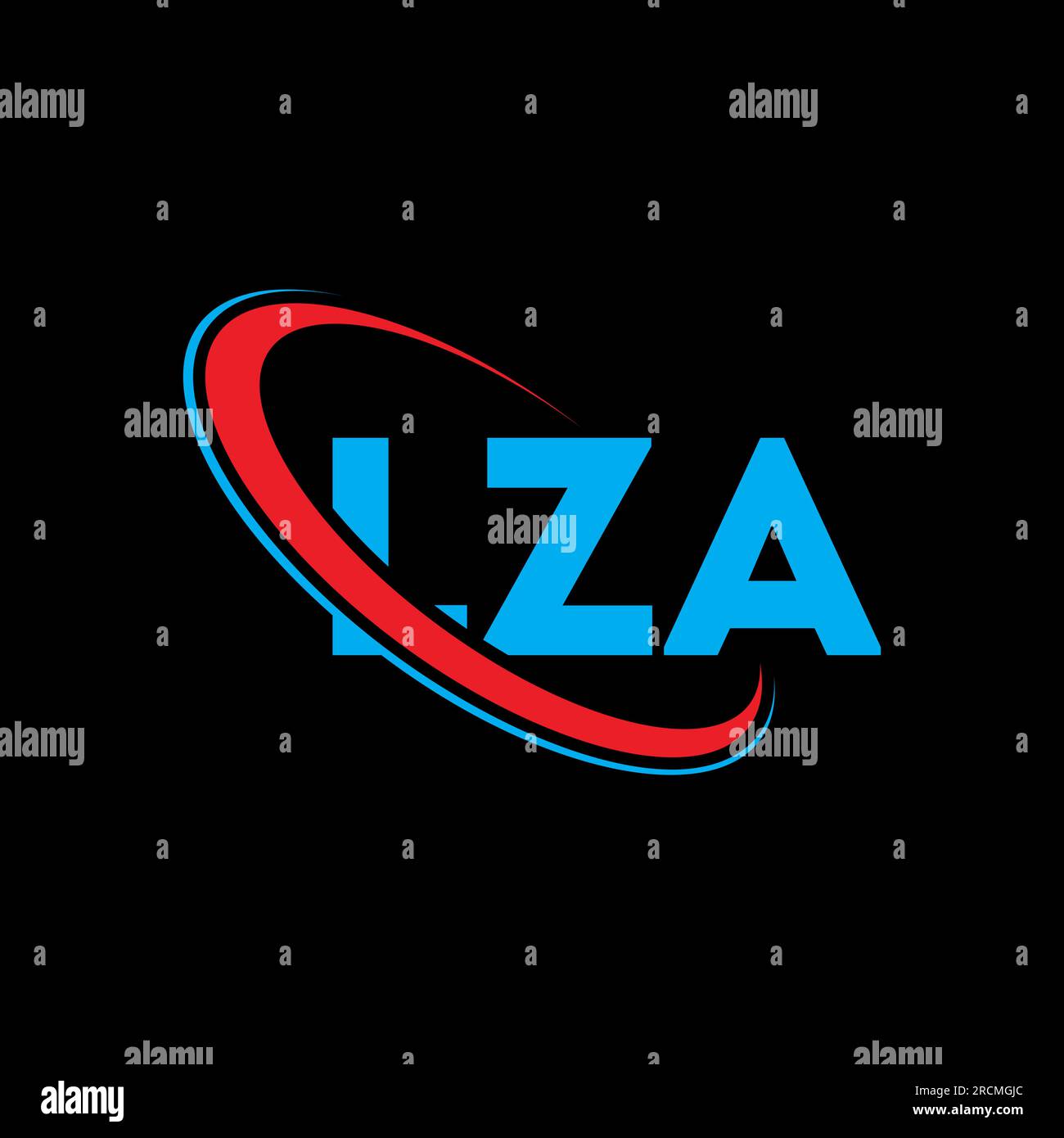 LZA logo. LZA letter. LZA letter logo design. Initials LZA logo linked with circle and uppercase monogram logo. LZA typography for technology, busines Stock Vector