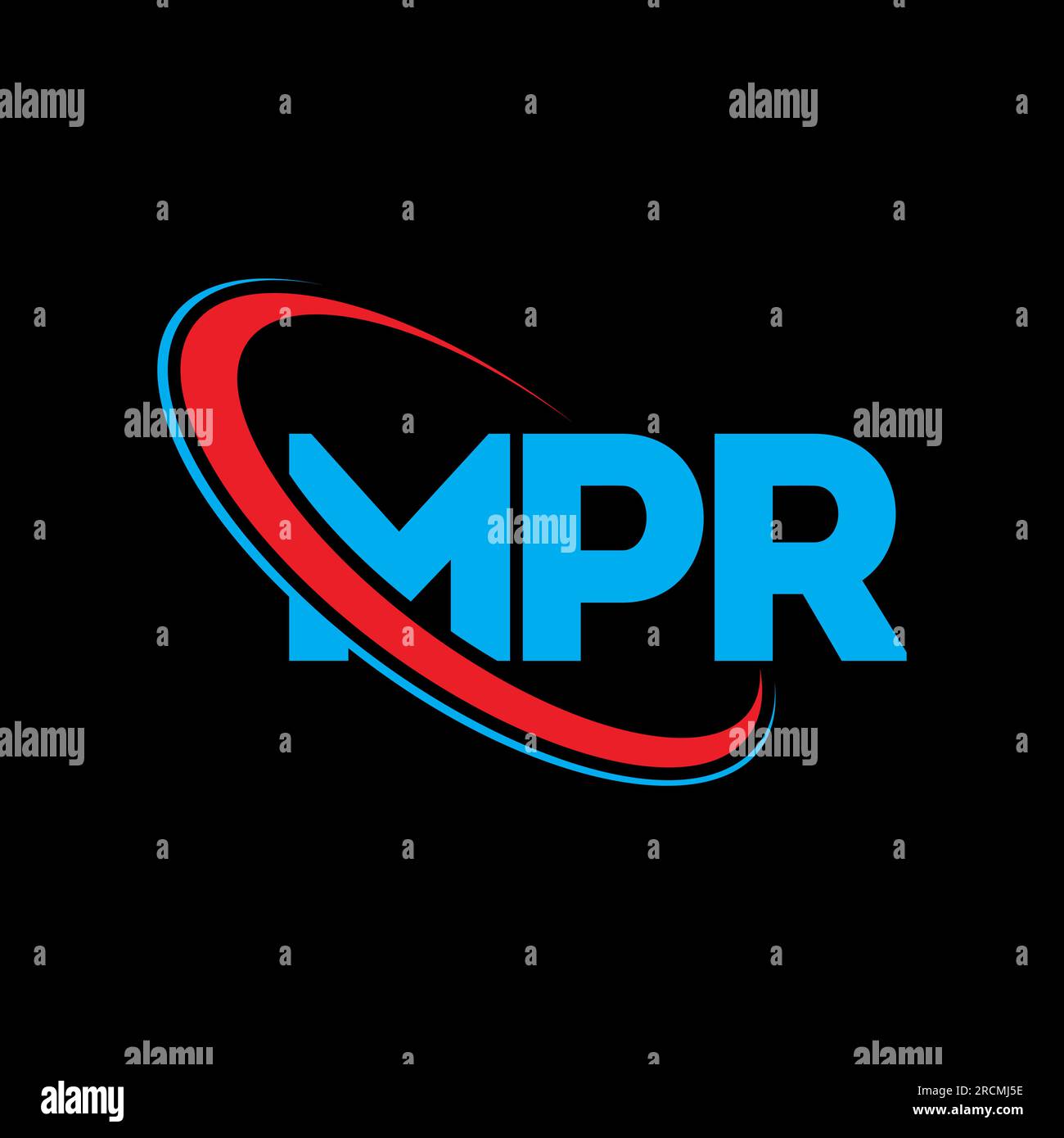 MPR logo. MPR letter. MPR letter logo design. Initials MPR logo linked with circle and uppercase monogram logo. MPR typography for technology, busines Stock Vector