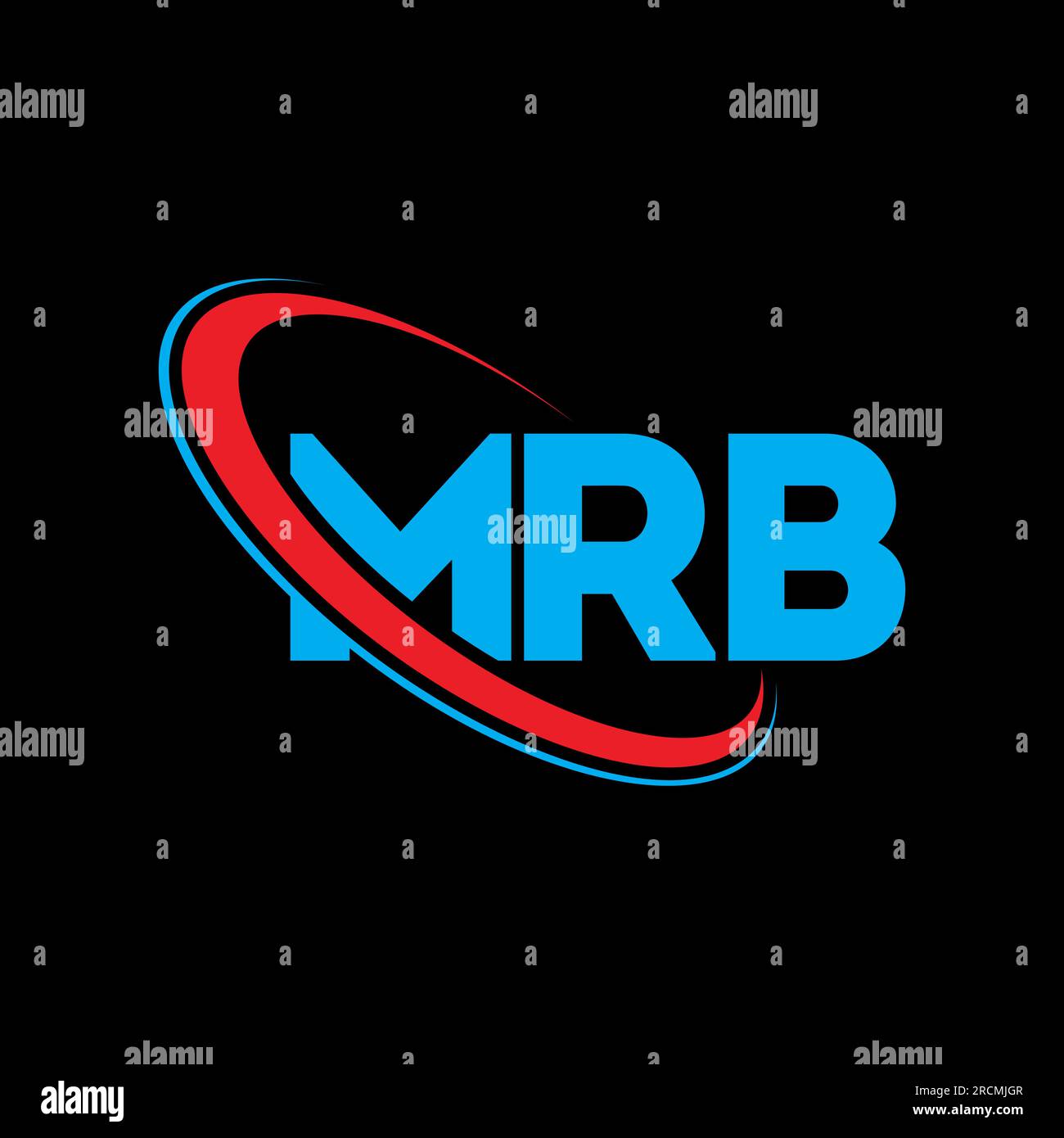 MRB logo. MRB letter. MRB letter logo design. Initials MRB logo linked with circle and uppercase monogram logo. MRB typography for technology, busines Stock Vector