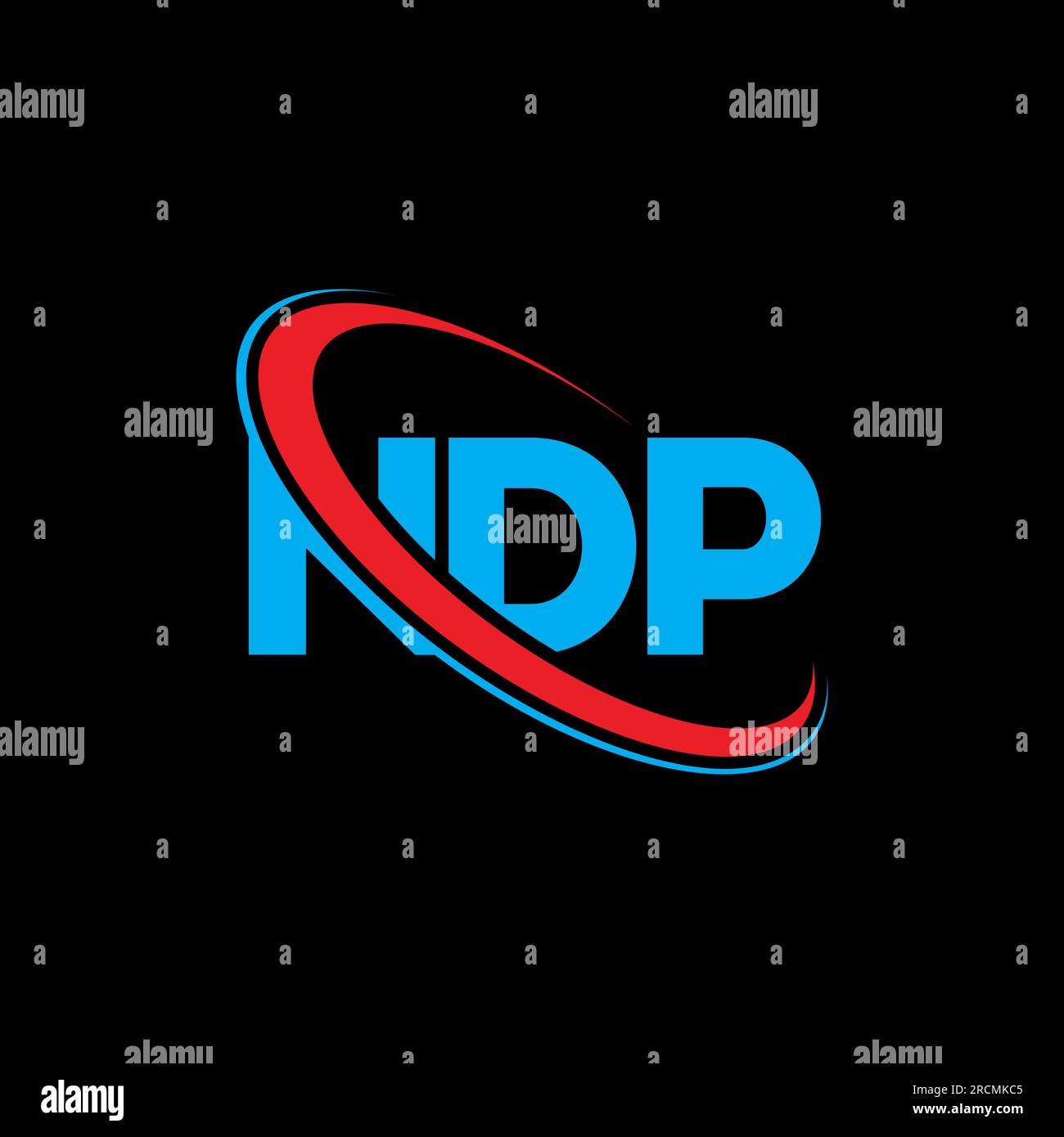 NDP logo. NDP letter. NDP letter logo design. Initials NDP logo linked with circle and uppercase monogram logo. NDP typography for technology, busines Stock Vector