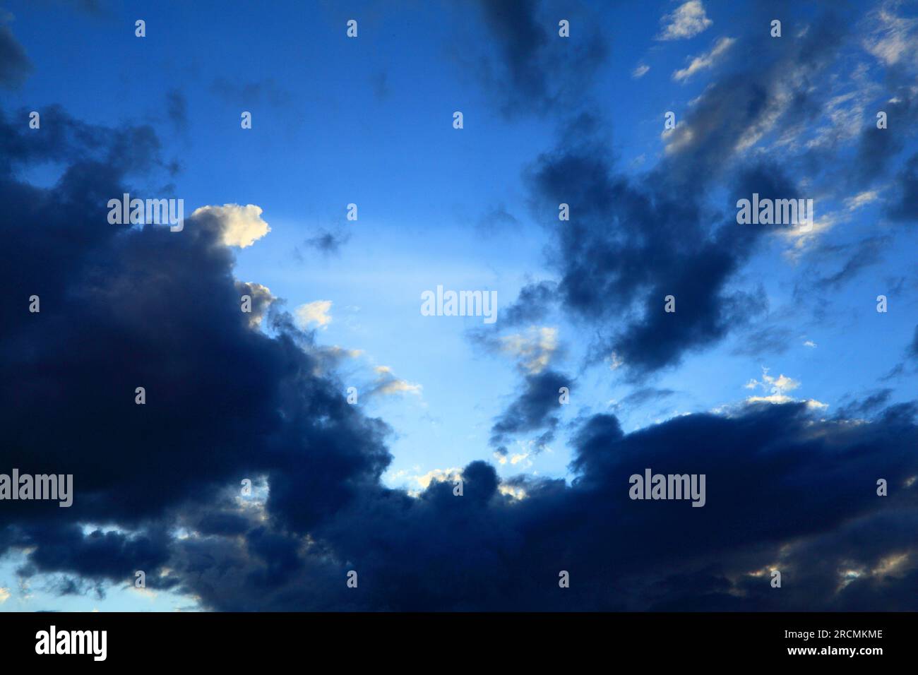 Black rain clouds, stormy weather, blue sky, skies, cloud, meteorology