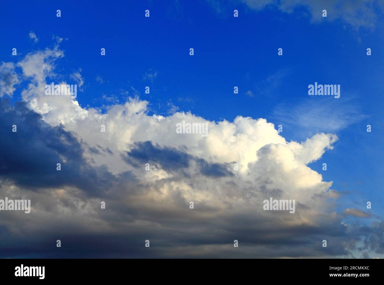 White, grey, black cloud, clouds, blue sky, skies, weather, meteorology Stock Photo