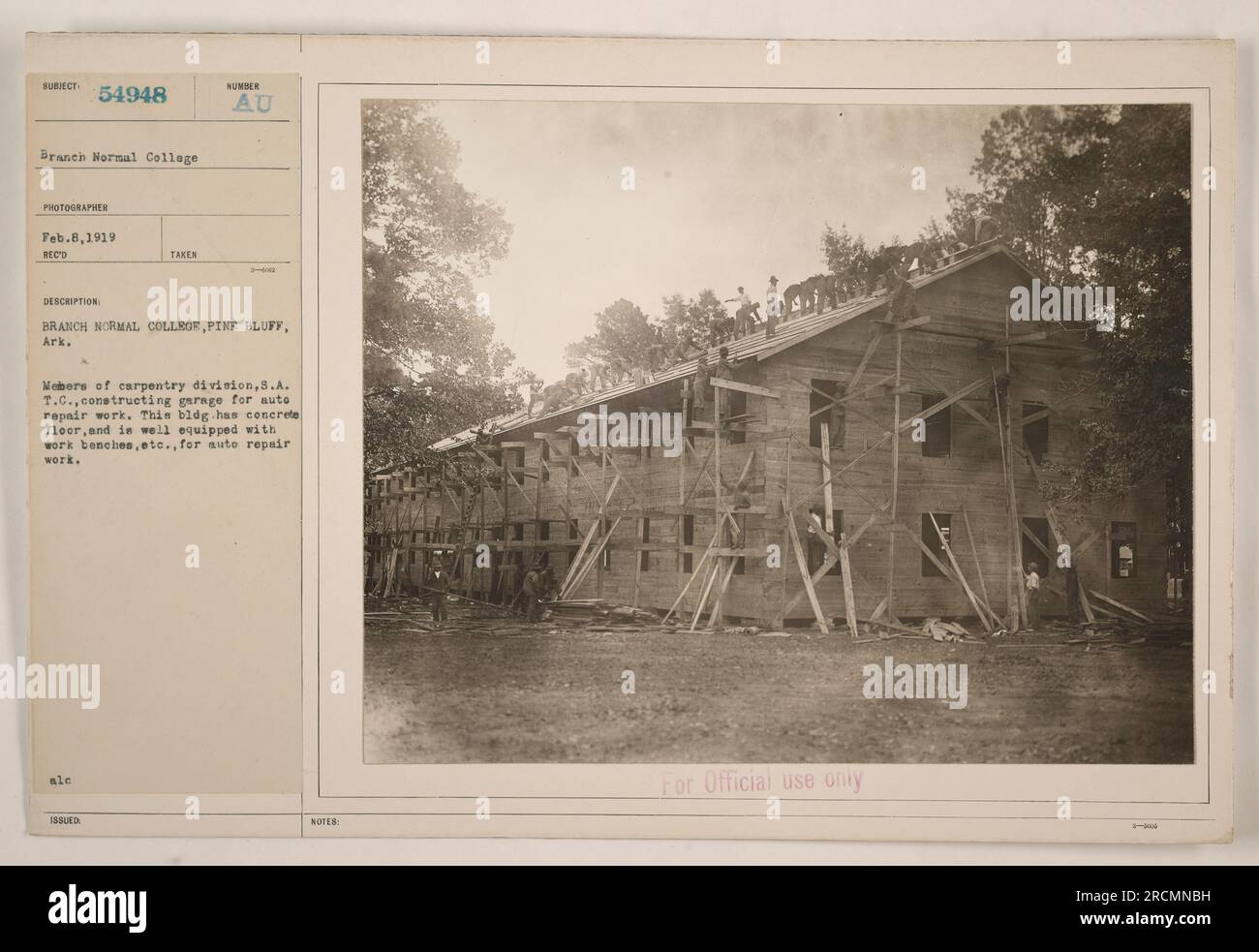 Members of the carpentry division in the Student Army Training Corps (S