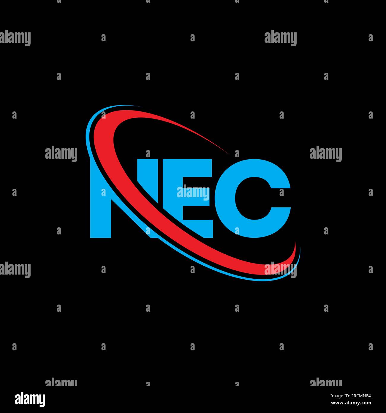 NEC logo. NEC letter. NEC letter logo design. Initials NEC logo linked