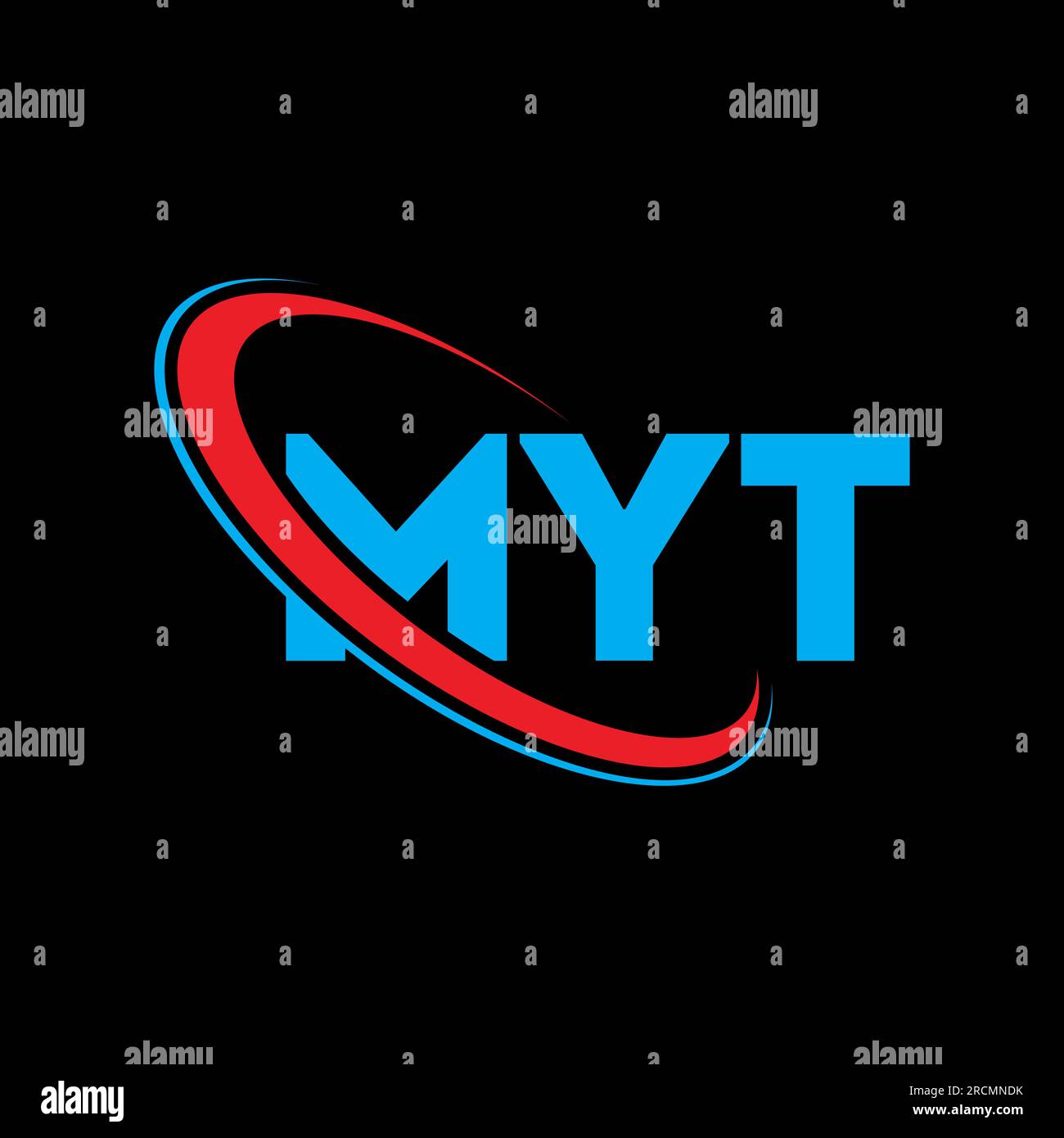 MYT logo. MYT letter. MYT letter logo design. Initials MYT logo linked with circle and uppercase monogram logo. MYT typography for technology, busines Stock Vector