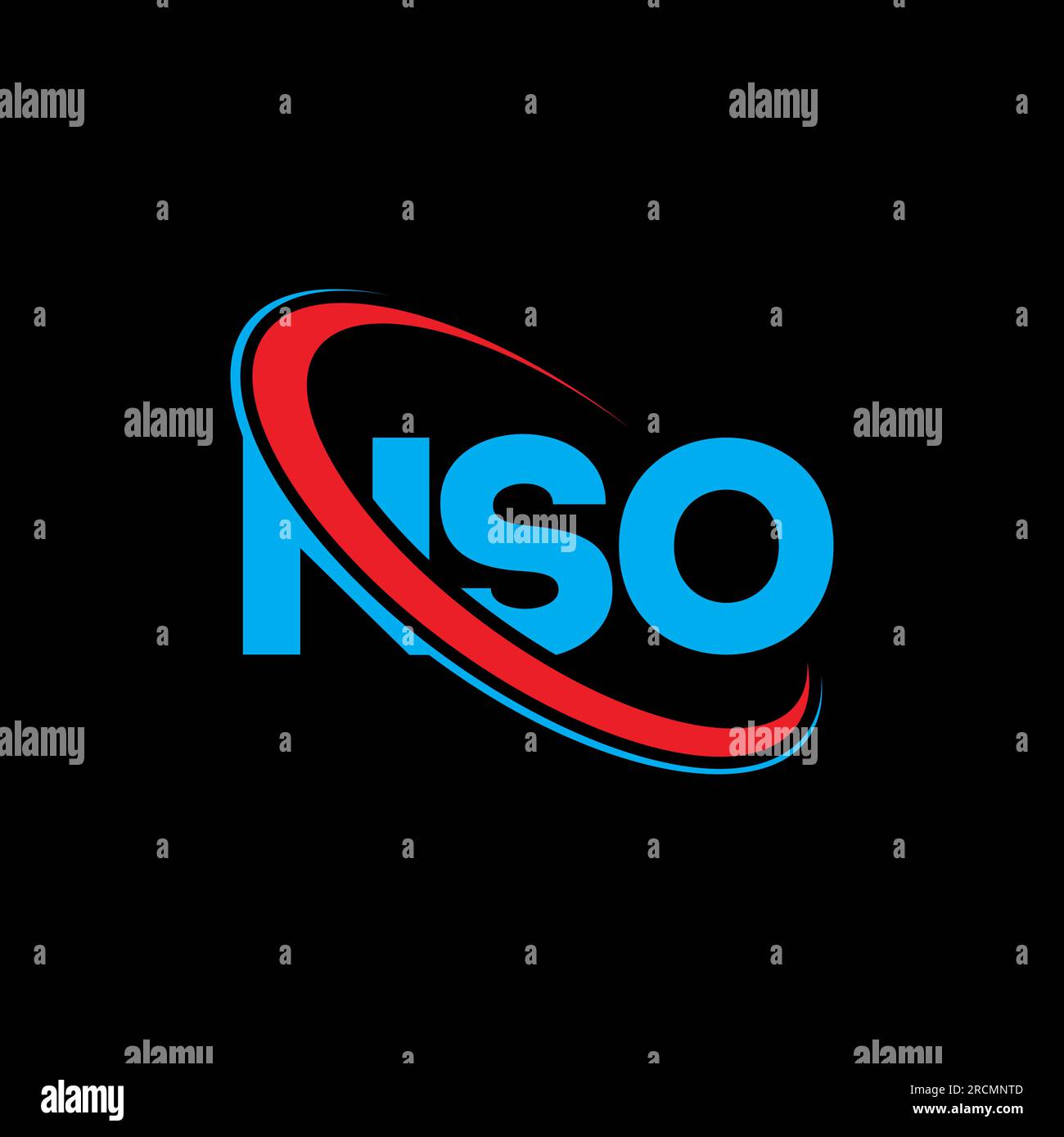 NSO logo. NSO letter. NSO letter logo design. Initials NSO logo linked with circle and uppercase monogram logo. NSO typography for technology, busines Stock Vector