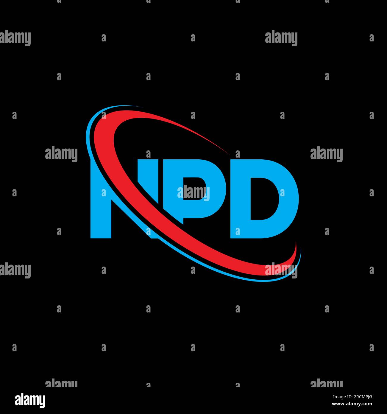 NPD logo. NPD letter. NPD letter logo design. Initials NPD logo linked with circle and uppercase monogram logo. NPD typography for technology, busines Stock Vector