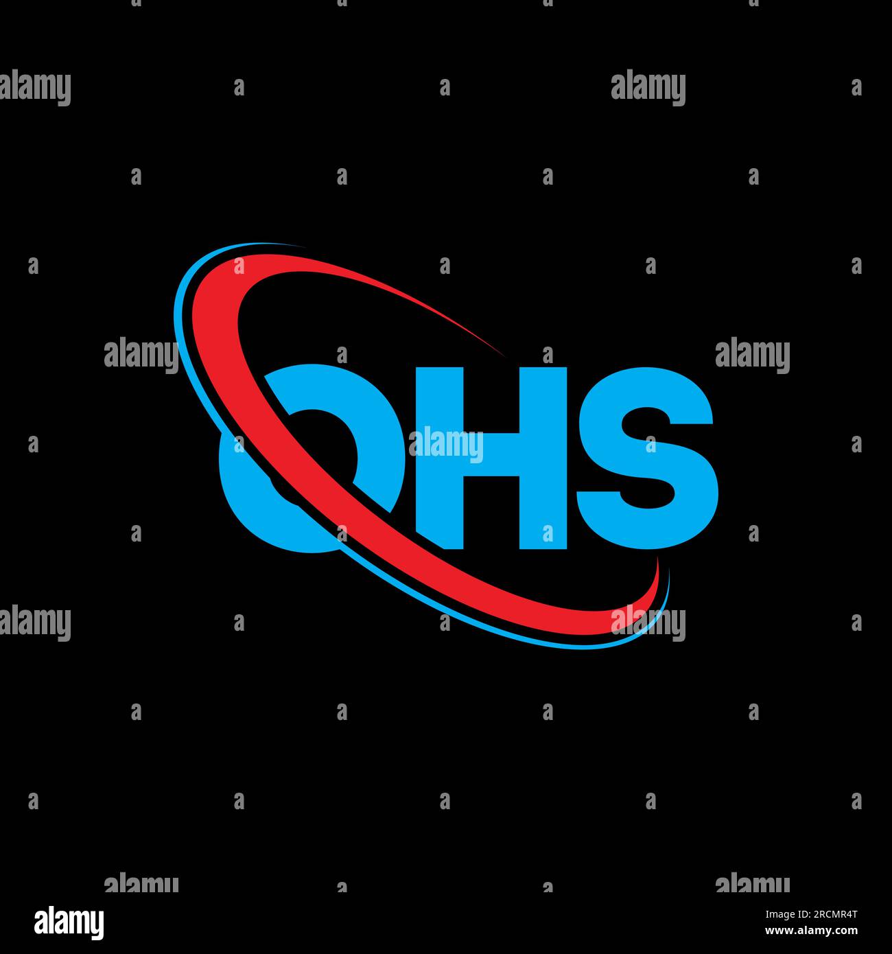 OHS logo. OHS letter. OHS letter logo design. Initials OHS logo linked