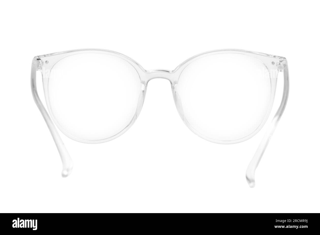 Stylish glasses with transparent frame isolated on white Stock Photo