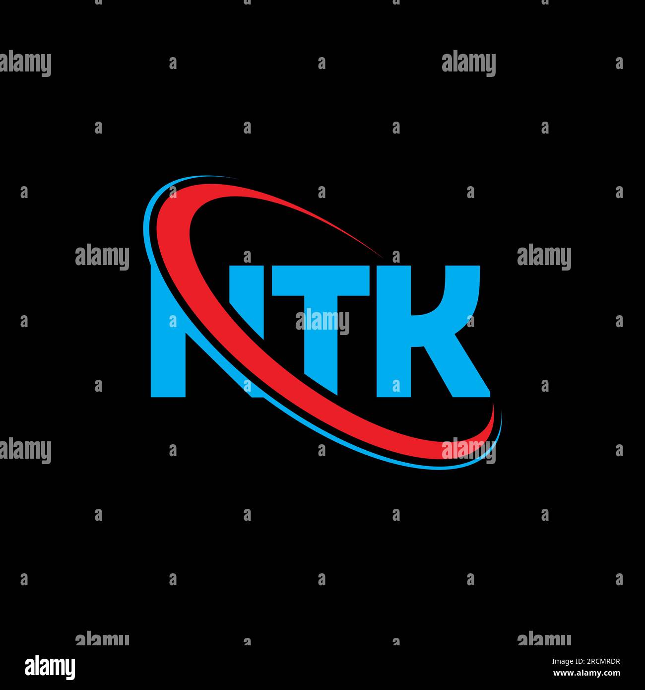 NTK logo. NTK letter. NTK letter logo design. Initials NTK logo linked with circle and uppercase monogram logo. NTK typography for technology, busines Stock Vector