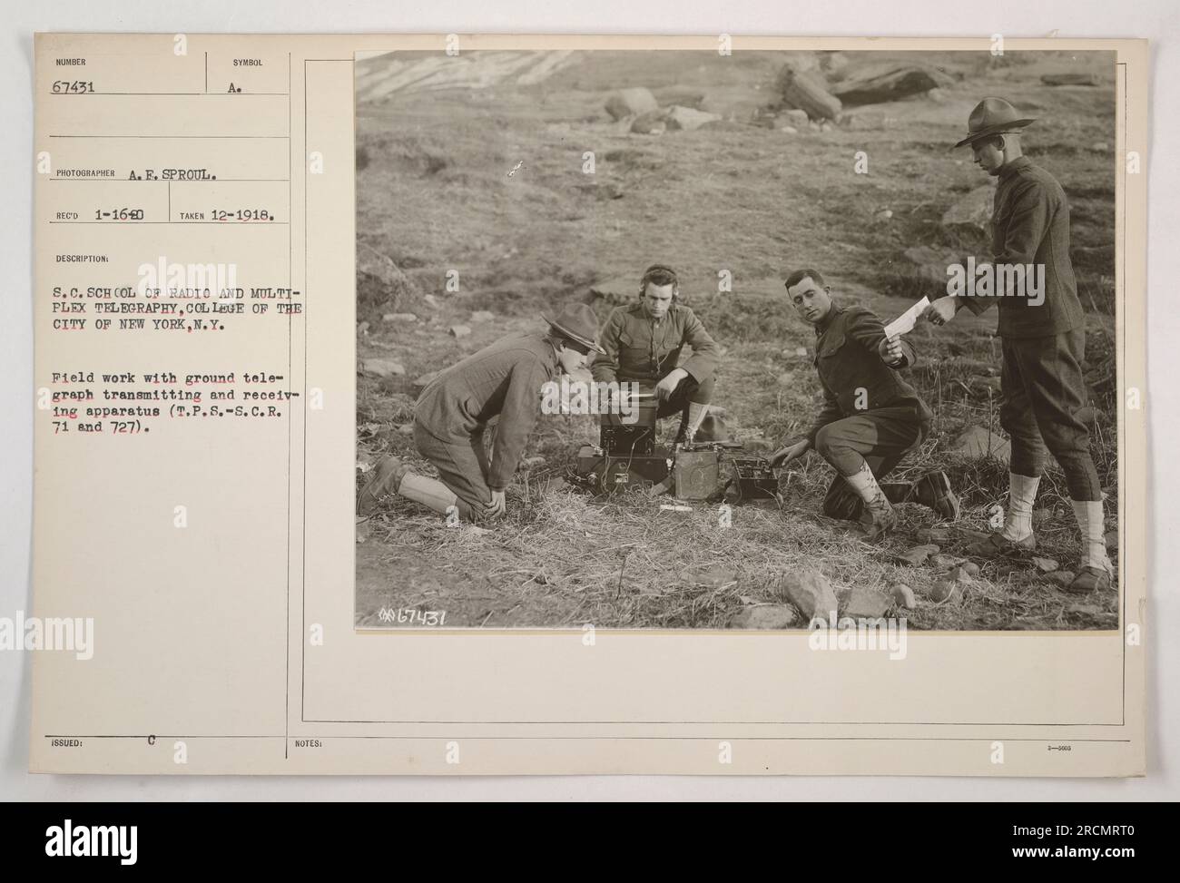 Field work being conducted by the S. C. School of Radio and Multiplex