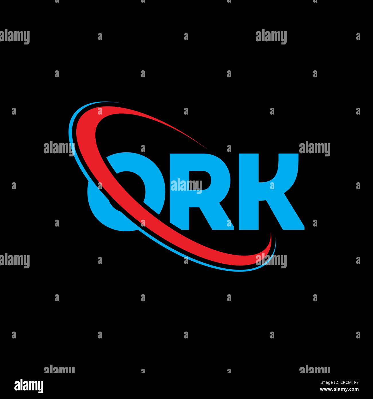 ORK logo. ORK letter. ORK letter logo design. Initials ORK logo linked with circle and uppercase monogram logo. ORK typography for technology, busines Stock Vector