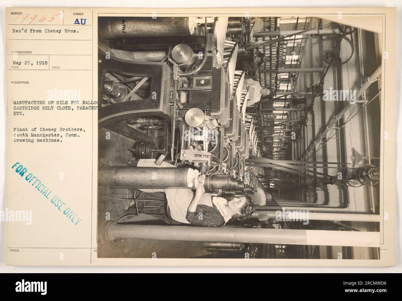 Image of drawing machines at the Cheney Brothers plant in South