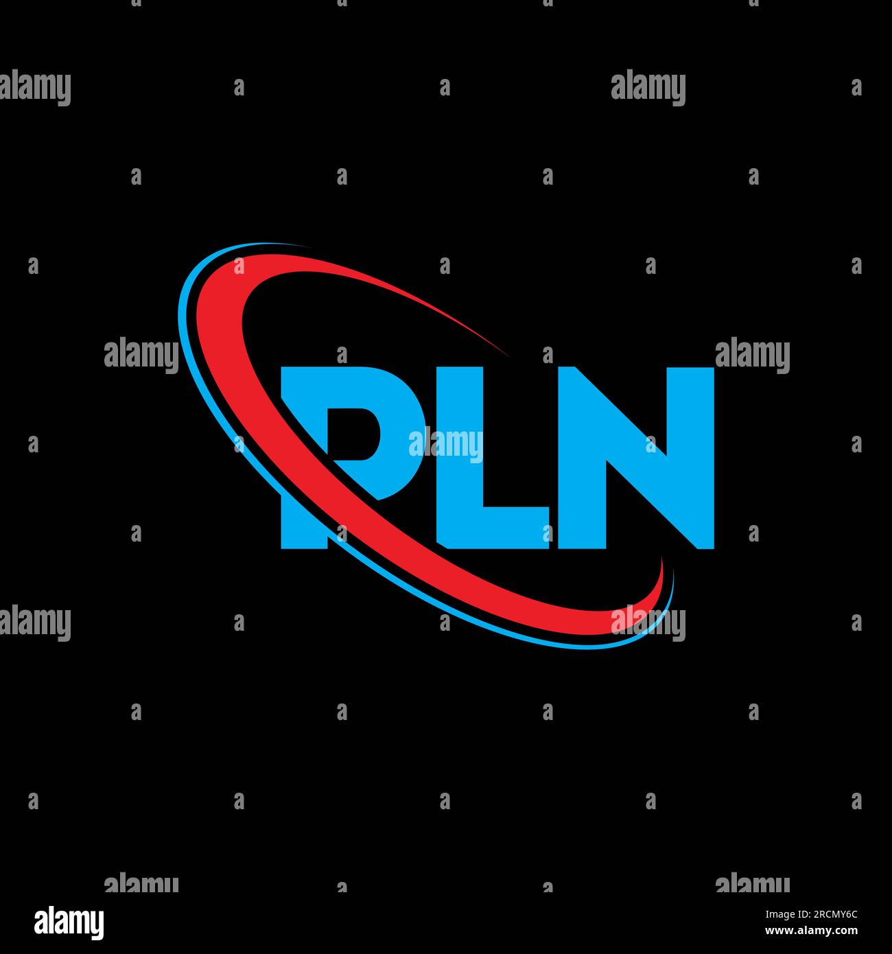 PLN logo. PLN letter. PLN letter logo design. Initials PLN logo linked with circle and uppercase monogram logo. PLN typography for technology, busines Stock Vector