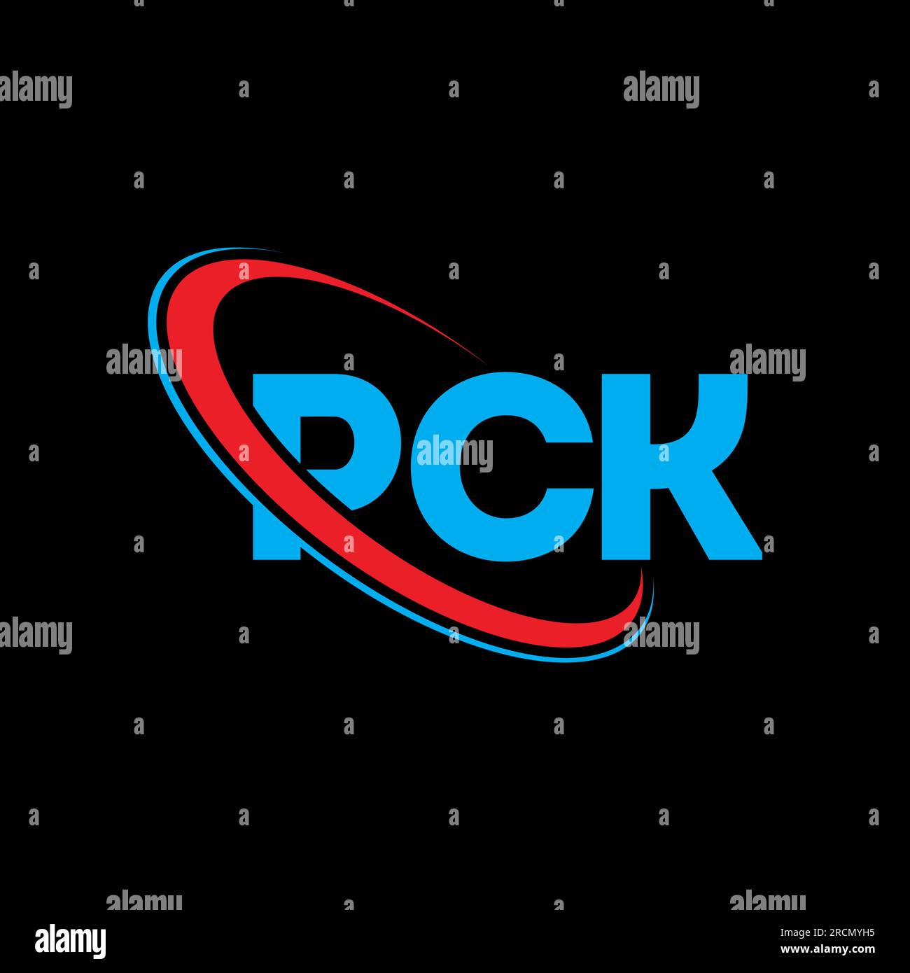 PCK logo. PCK letter. PCK letter logo design. Initials PCK logo linked with circle and uppercase monogram logo. PCK typography for technology, busines Stock Vector