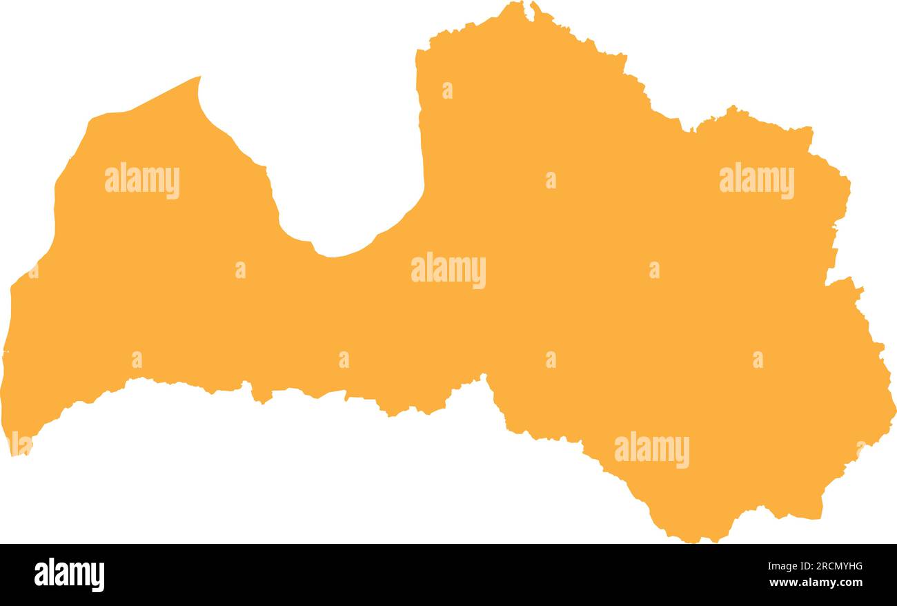 ORANGE CMYK color map of LATVIA Stock Vector