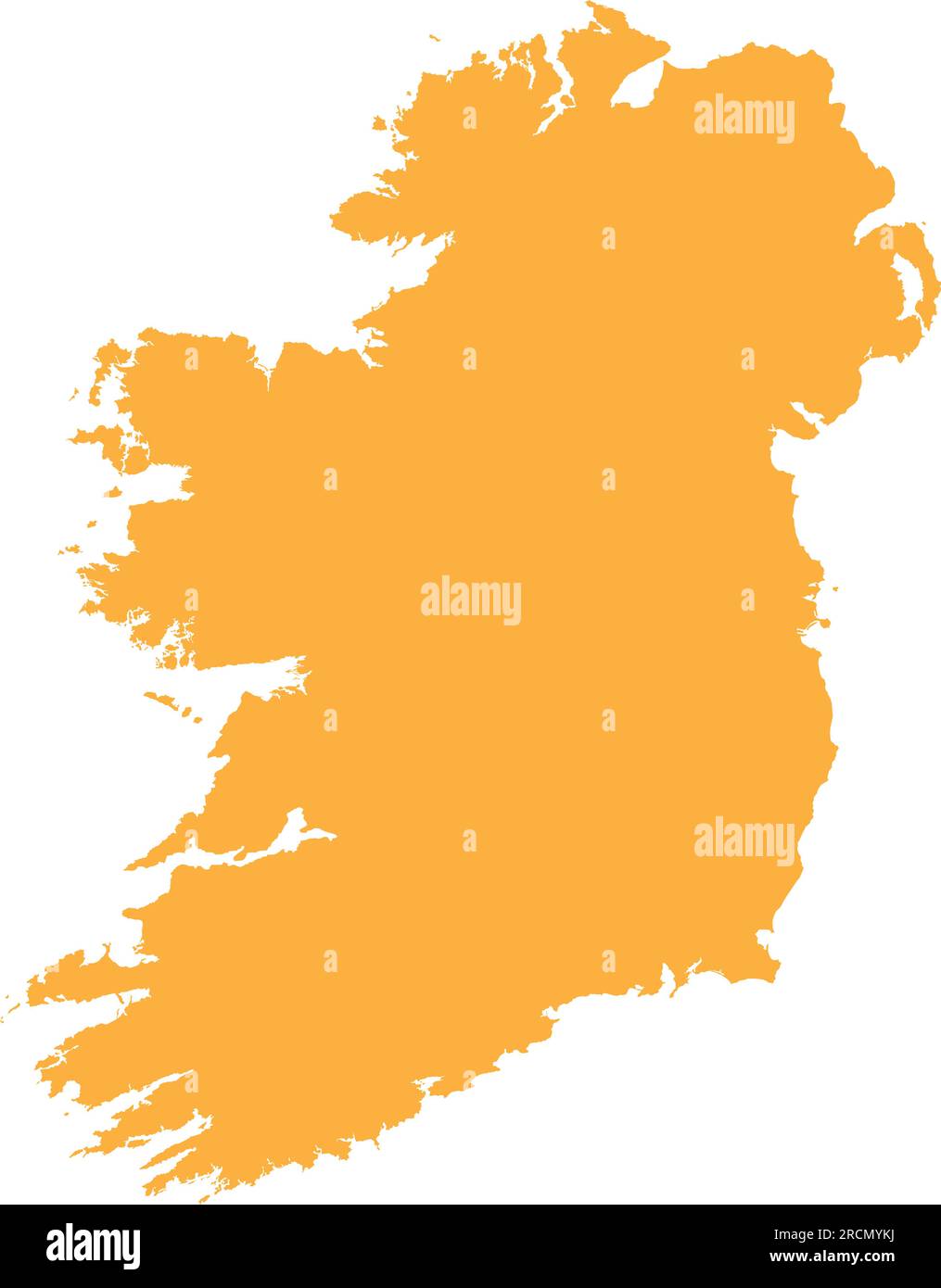ORANGE CMYK color map of IRELAND Stock Vector