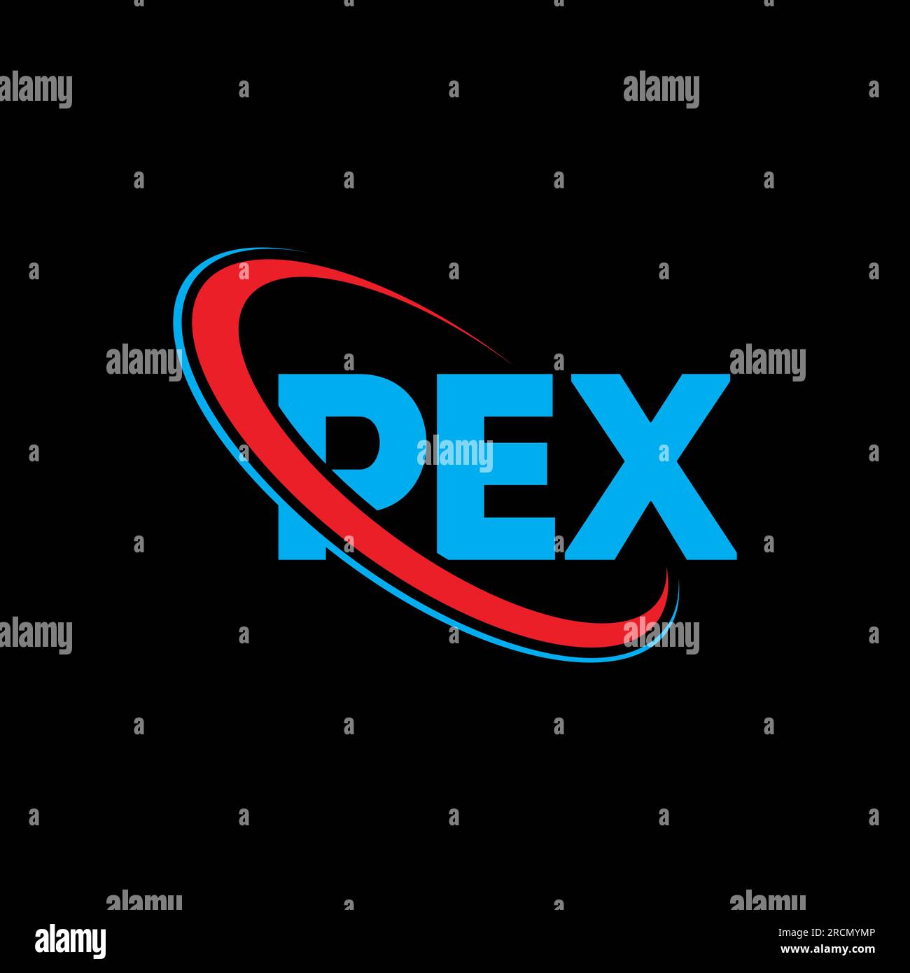 PEX logo. PEX letter. PEX letter logo design. Initials PEX logo linked with circle and uppercase monogram logo. PEX typography for technology, busines Stock Vector