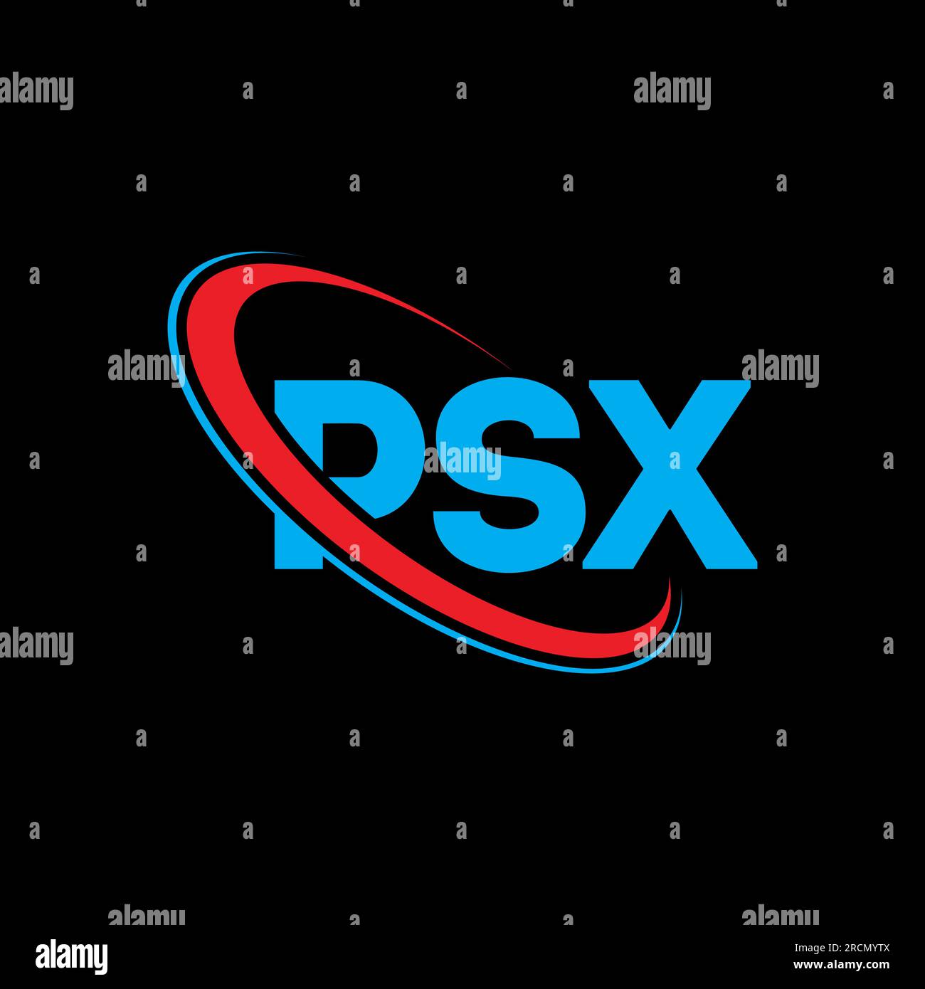 PSX logo. PSX letter. PSX letter logo design. Initials PSX logo linked with circle and uppercase monogram logo. PSX typography for technology, busines Stock Vector