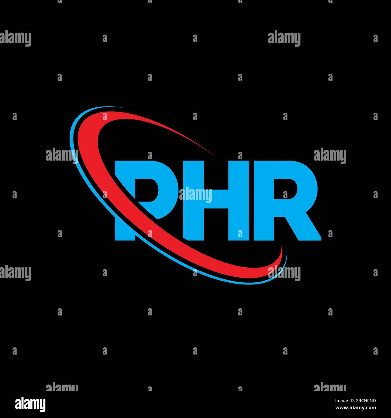 PHR logo. PHR letter. PHR letter logo design. Initials PHR logo linked with circle and uppercase monogram logo. PHR typography for technology, busines Stock Vector