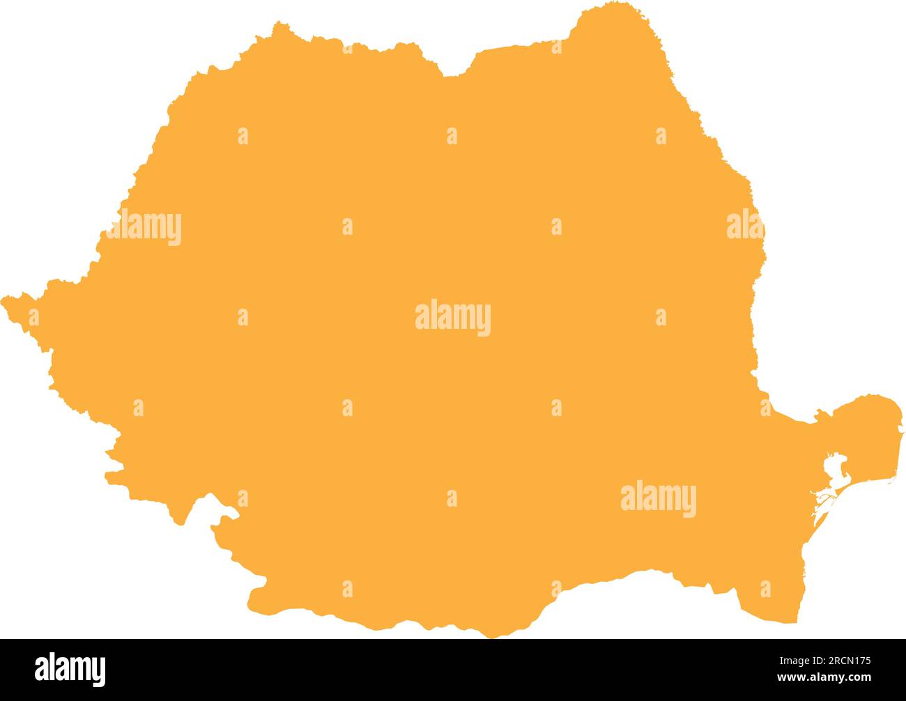 ORANGE CMYK color map of ROMANIA Stock Vector