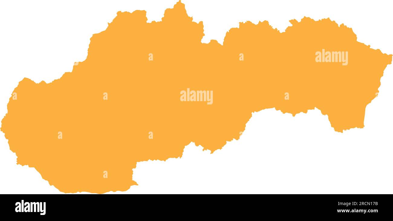 ORANGE CMYK color map of SLOVAKIA Stock Vector