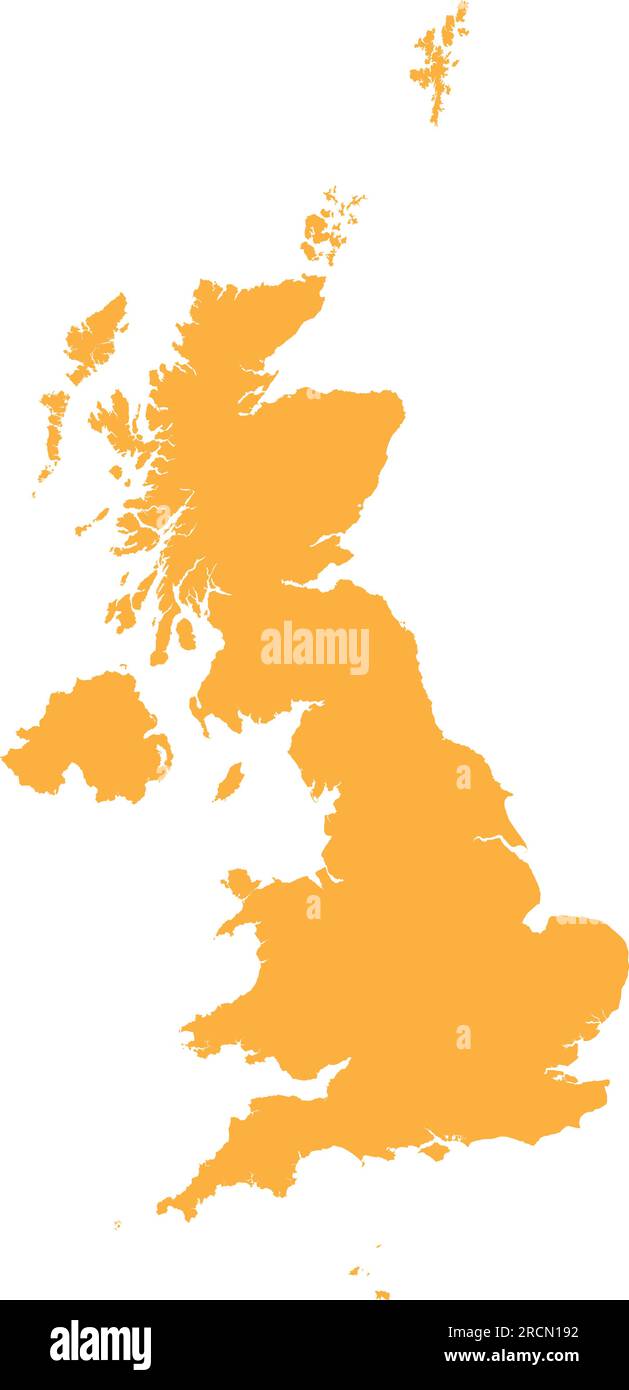 ORANGE CMYK color map of UNITED KINGDOM Stock Vector