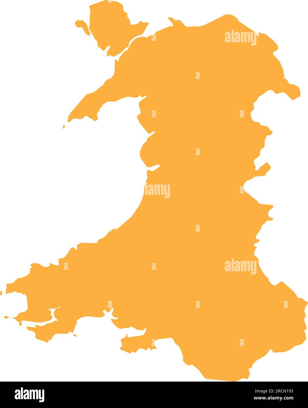 ORANGE CMYK color map of WALES Stock Vector