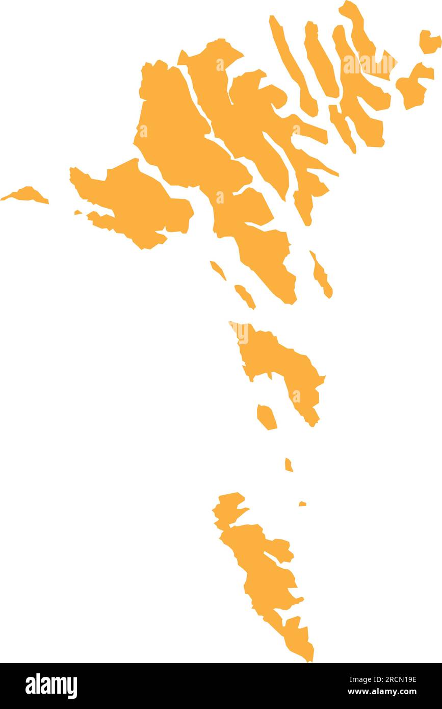 ORANGE CMYK color map of FAROE ISLANDS Stock Vector