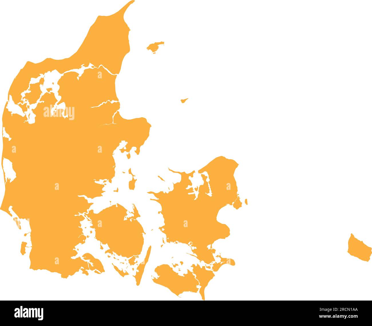 ORANGE CMYK color map of DENMARK Stock Vector