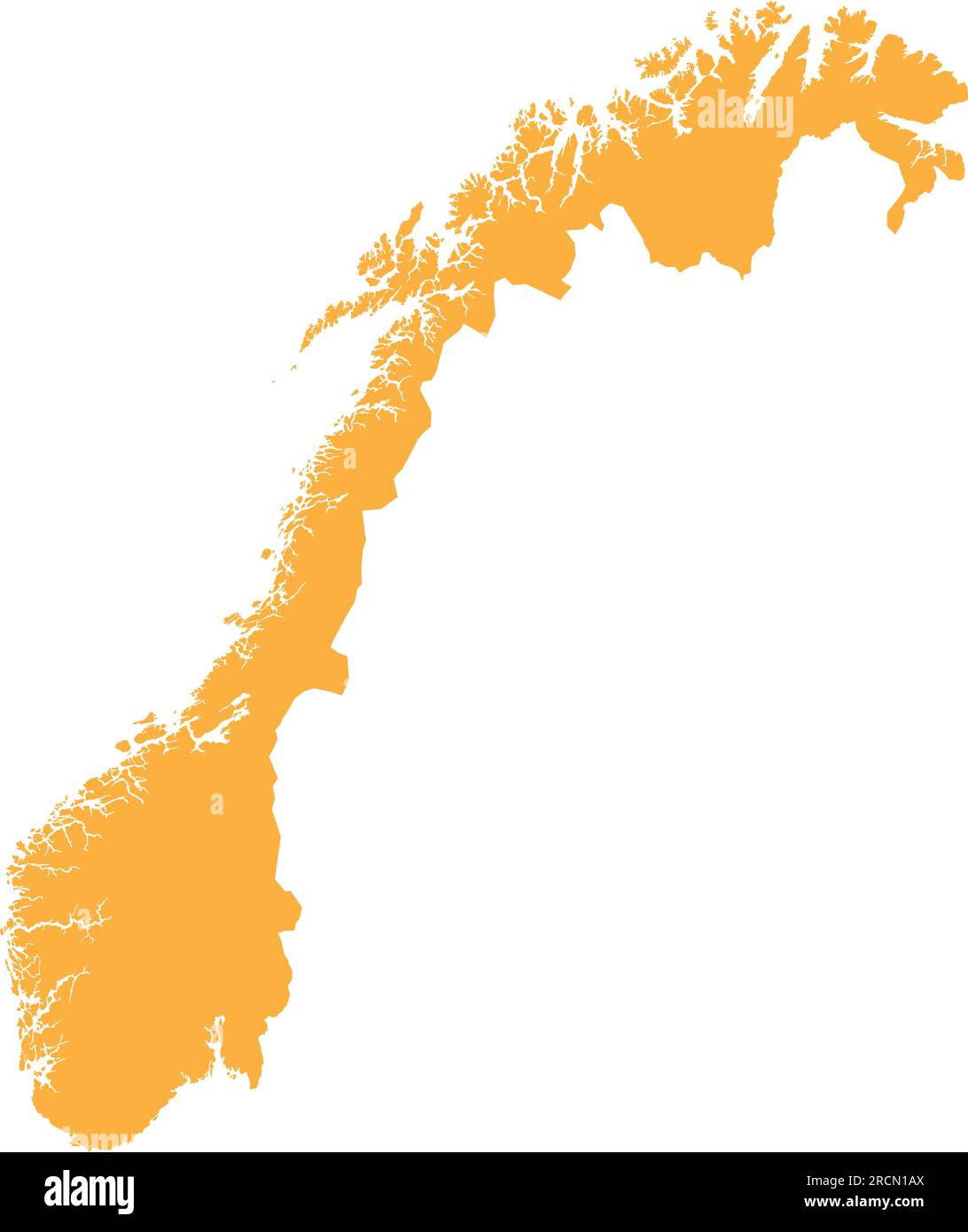 ORANGE CMYK color map of NORWAY Stock Vector