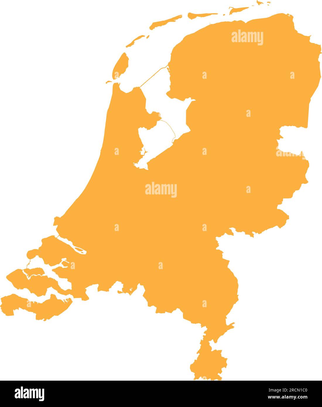 ORANGE CMYK color map of NETHERLANDS Stock Vector