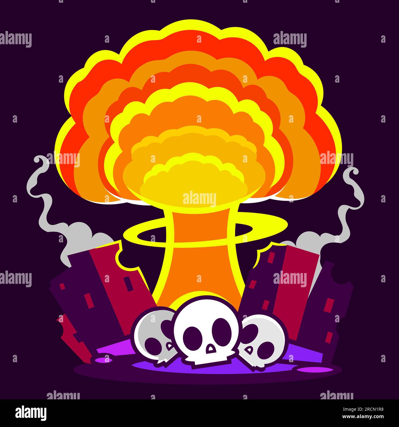 Atomic bomb in city. Symbol of war, end world. Nuclear explosion Stock Vector Image & Art Alamy