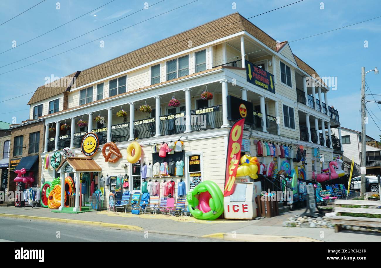 Dewey Beach, Delaware, U.S.A July 8, 2023 The colorful ocean surf