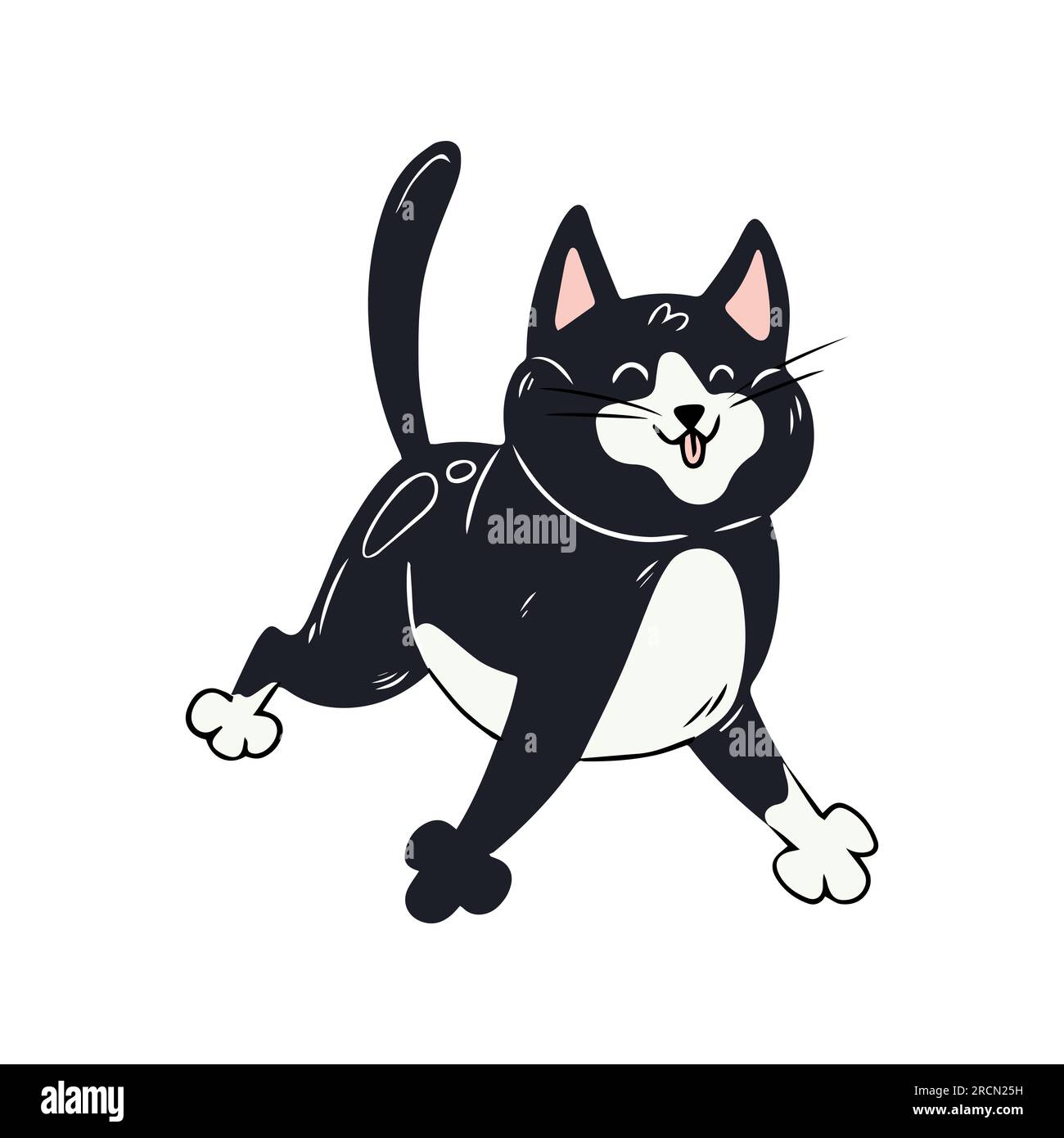 Cute Cat With Anime Emotion And Speech Babble Saying Hello Hand Drawn  Vector Illustration Of Kitty In Flat Cartoon Design Cute Childish Clip Art  With Kitten Isolated On White Background Stock Illustration 