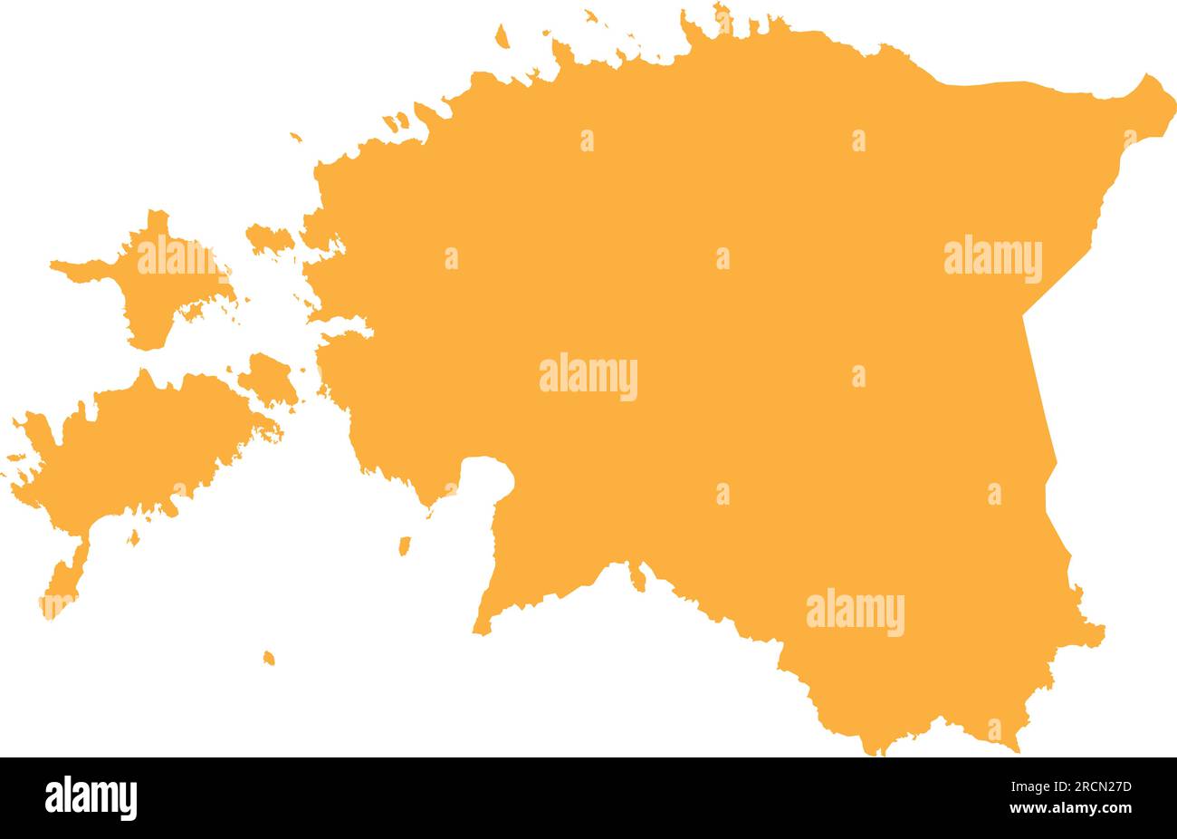 ORANGE CMYK color map of ESTONIA Stock Vector