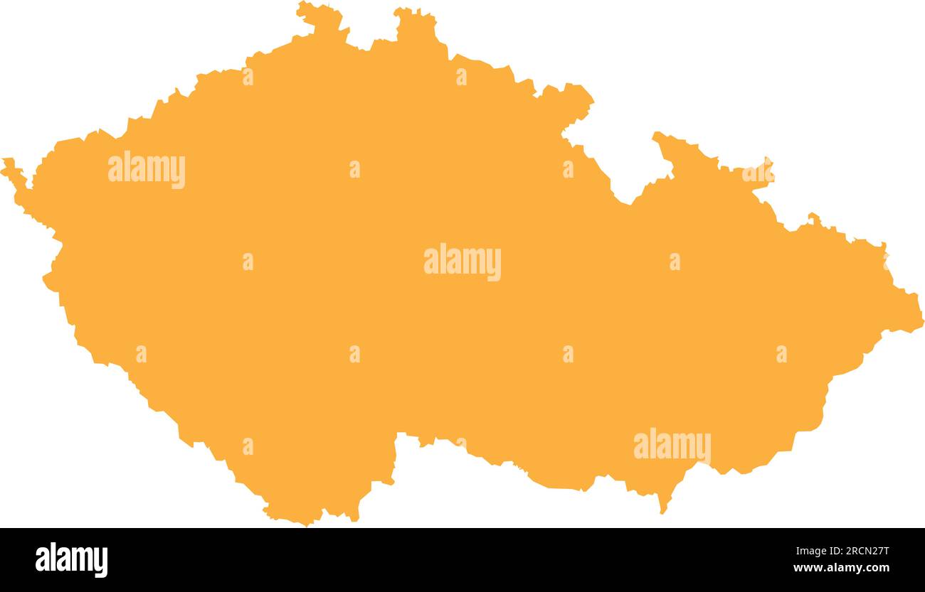 ORANGE CMYK color map of CZECH REPUBLIC Stock Vector